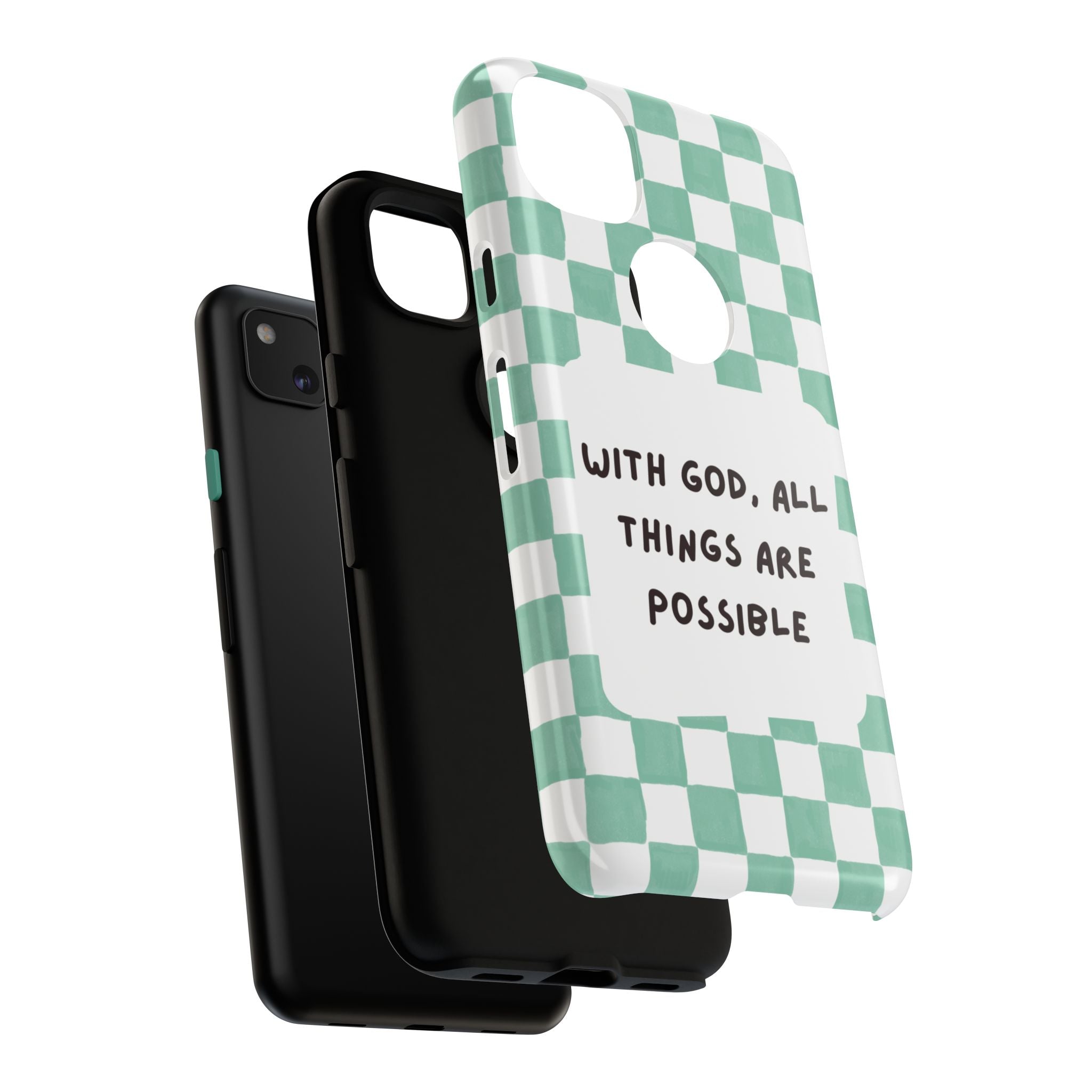 "With God, All Things Are Possible" Non MagSafe Phone Case