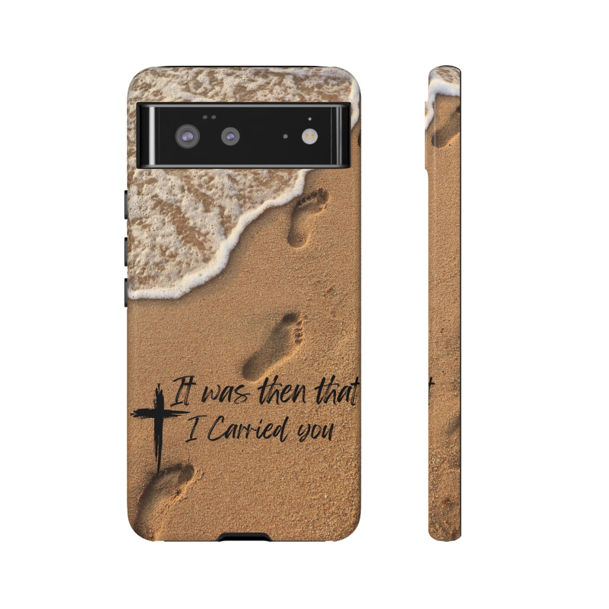 Footprints in the sand phone case