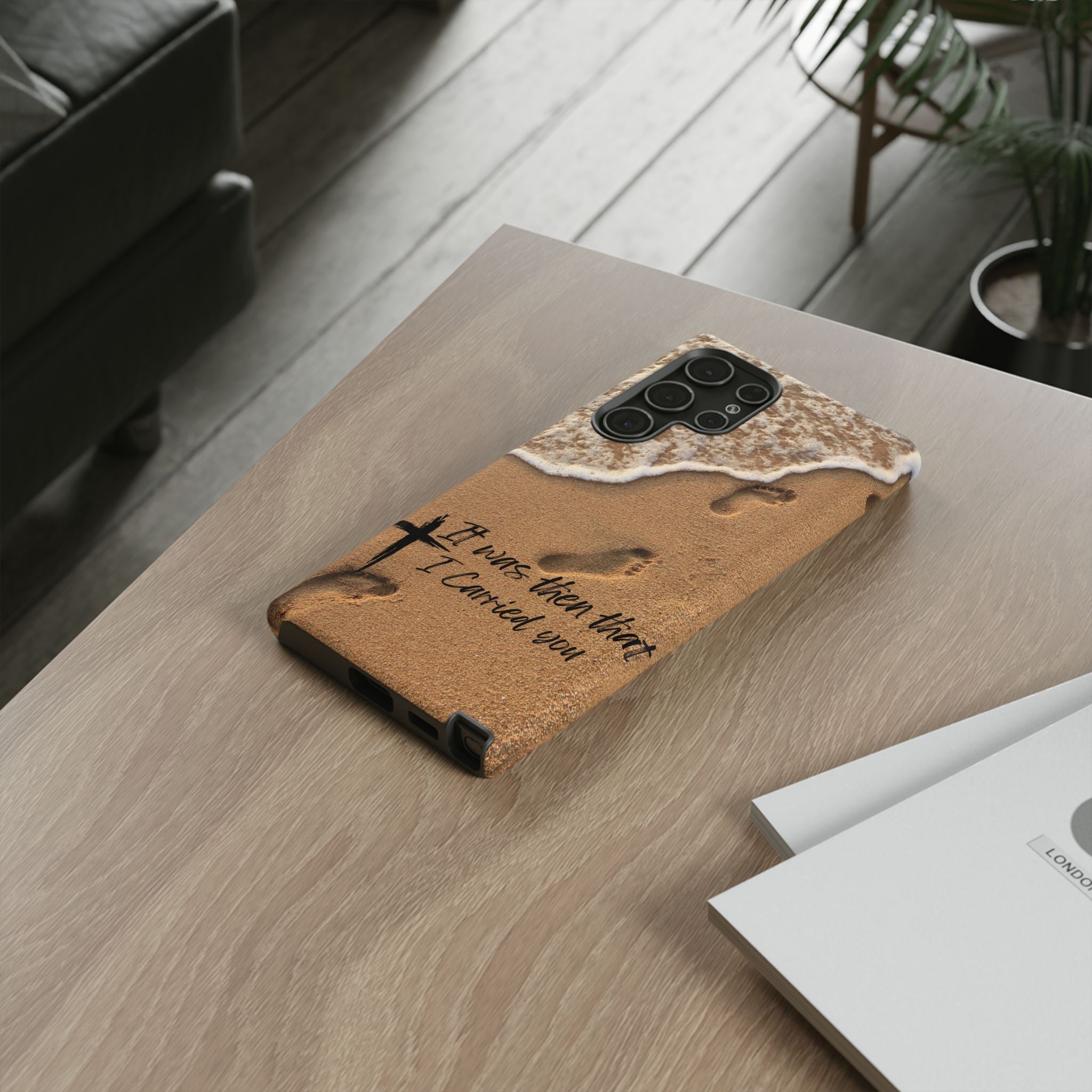 Footprints in the sand phone case