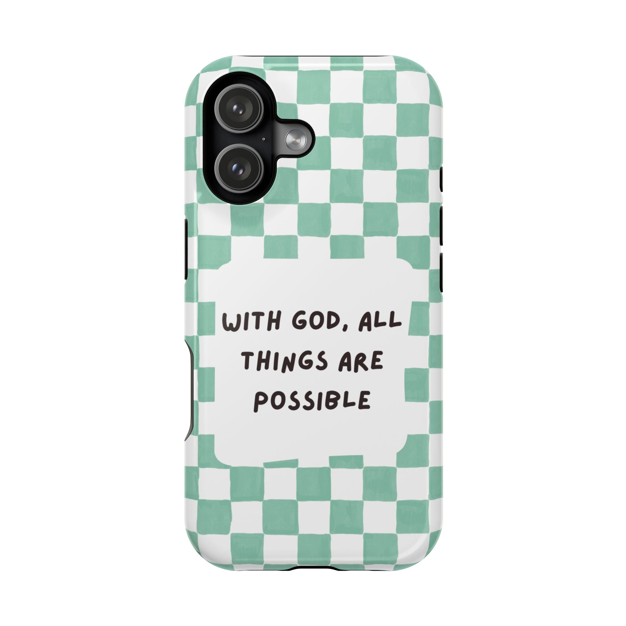 'With God' Checkered Phone Case