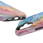 Pink & Blue Marbled MagSafe Phone case
