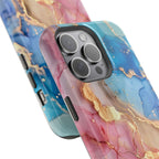 Pink & Blue Marbled MagSafe Phone case