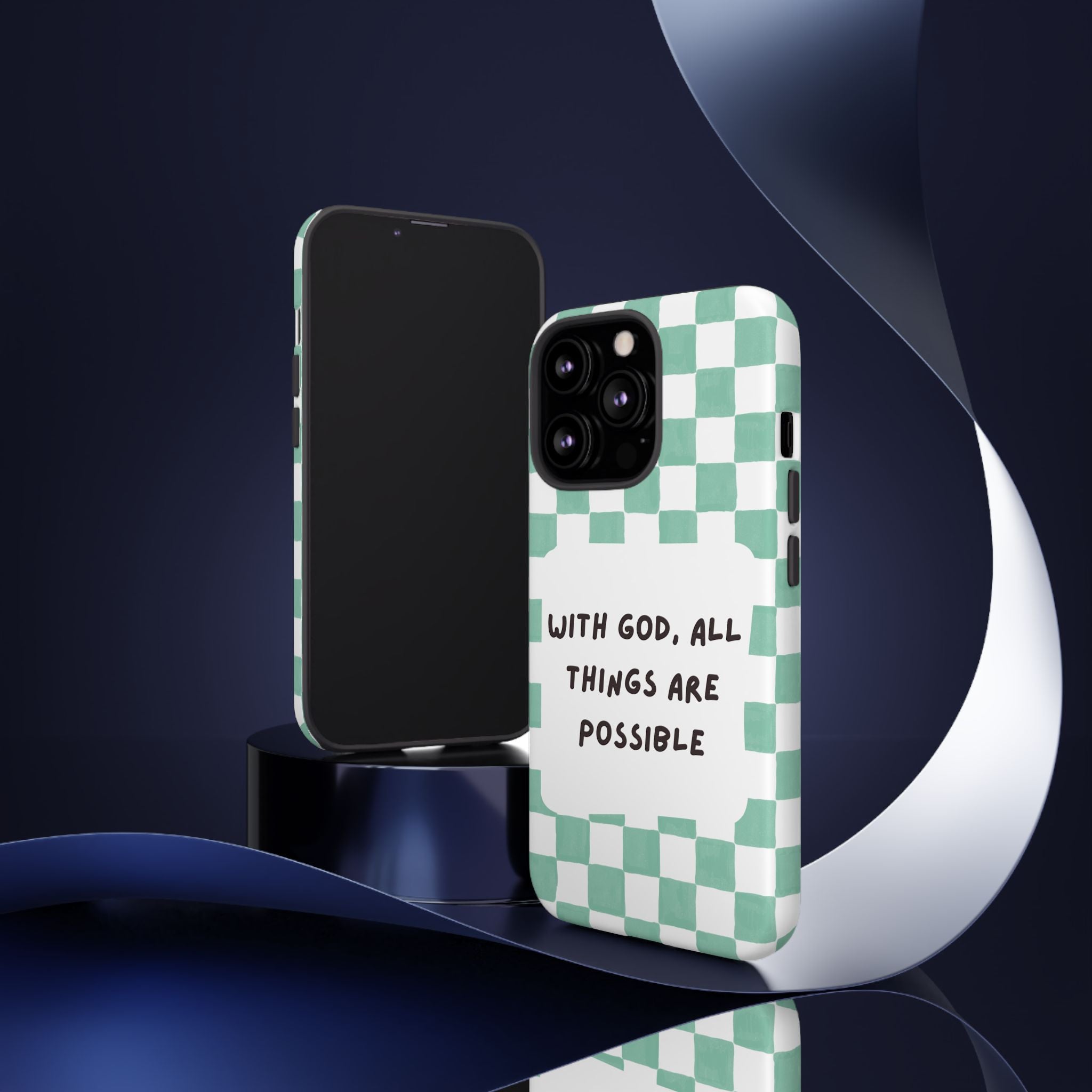 "With God, All Things Are Possible" Non MagSafe Phone Case