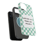 'With God' Checkered Phone Case