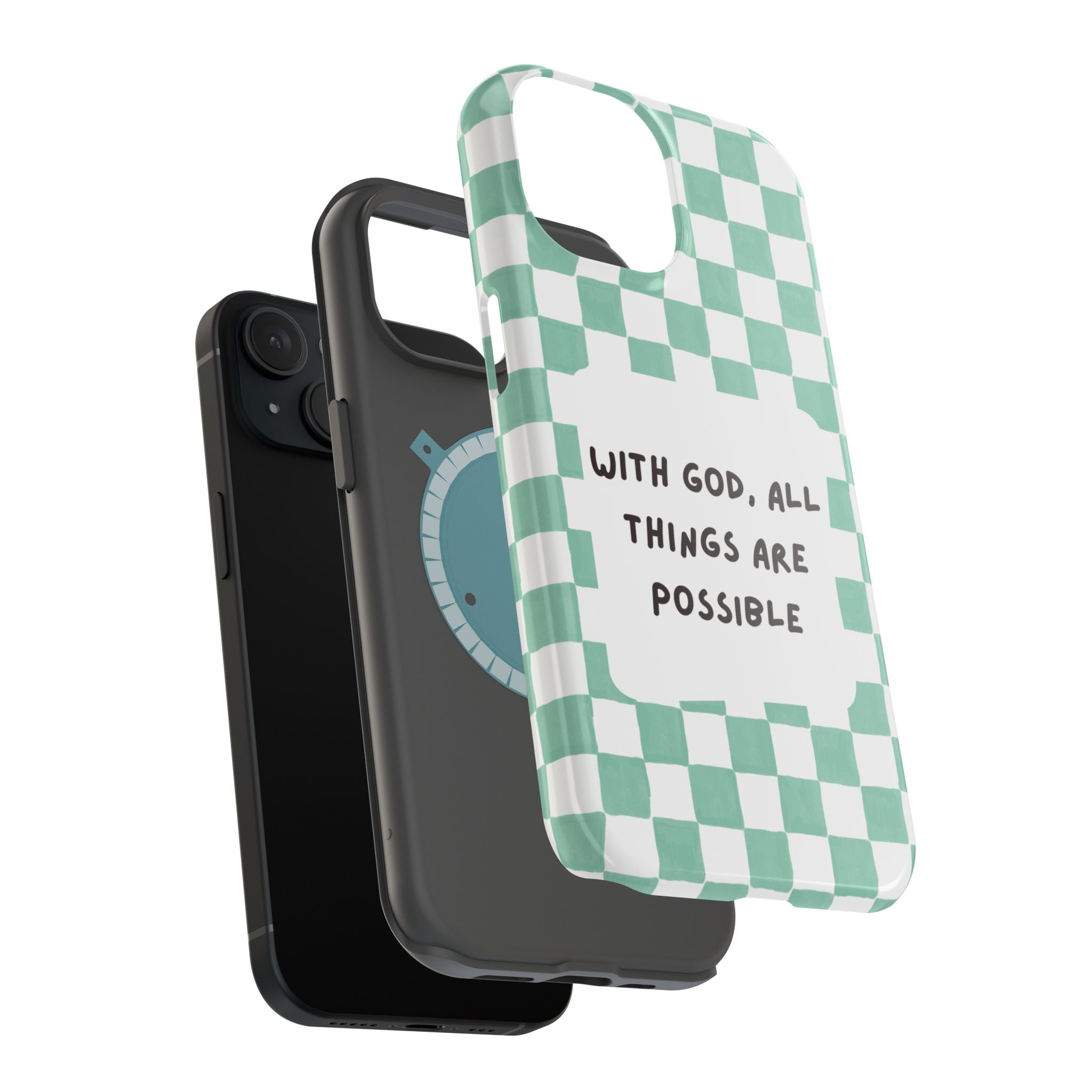 'With God' Checkered Phone Case