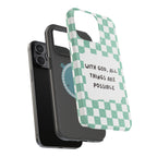 'With God' Checkered Phone Case