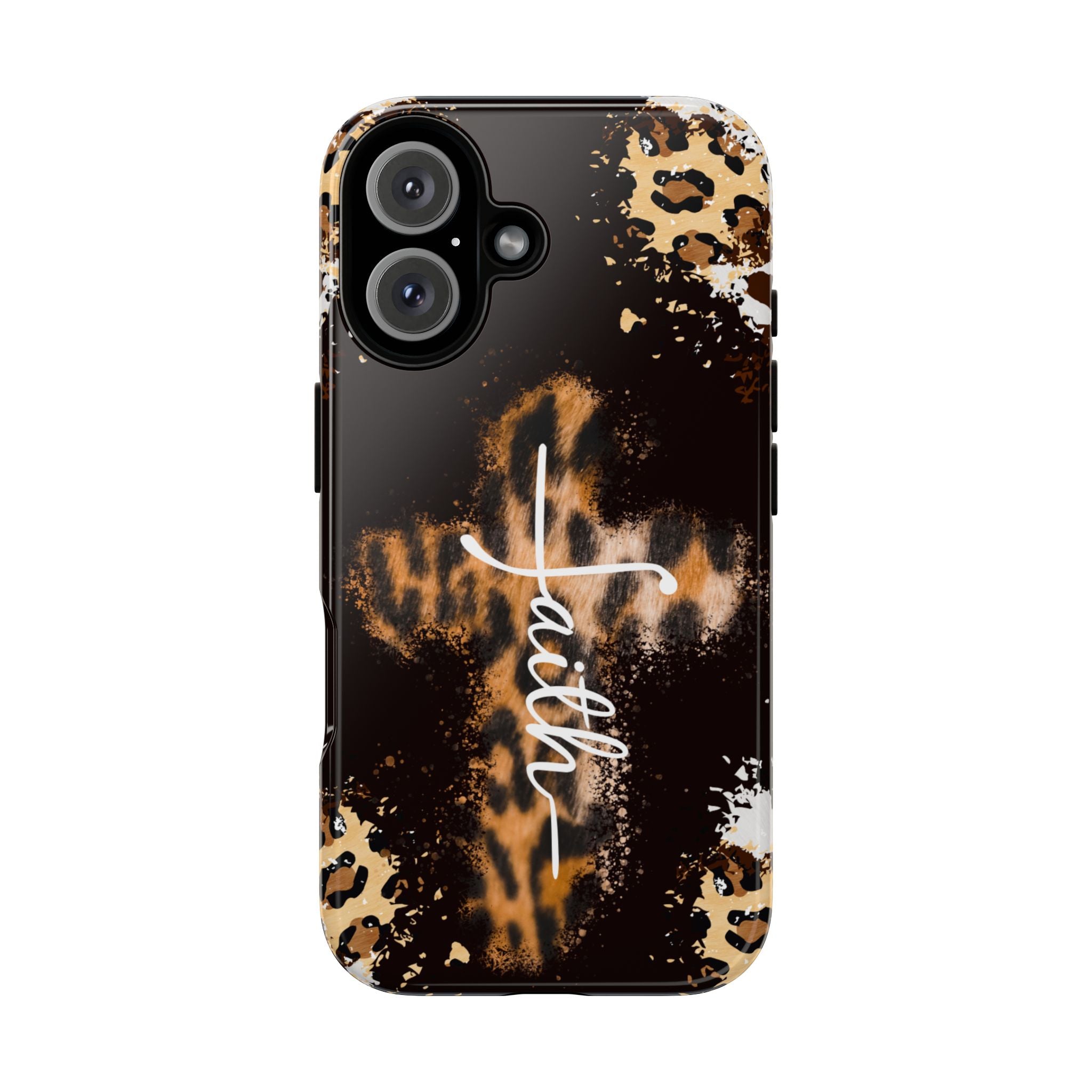 Faith Leopard Cross Non MagSafe Phone Case