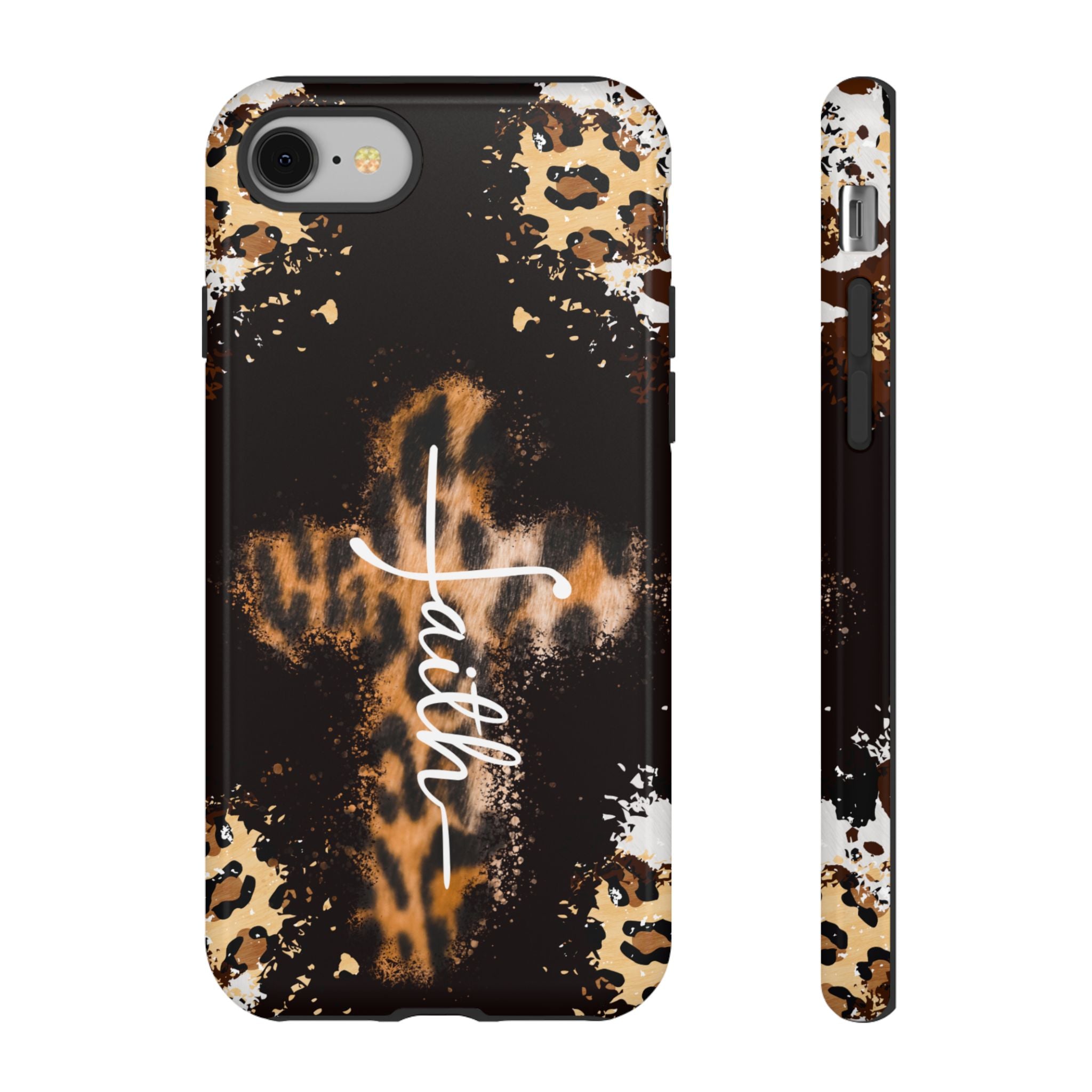 Faith Leopard Cross Non MagSafe Phone Case