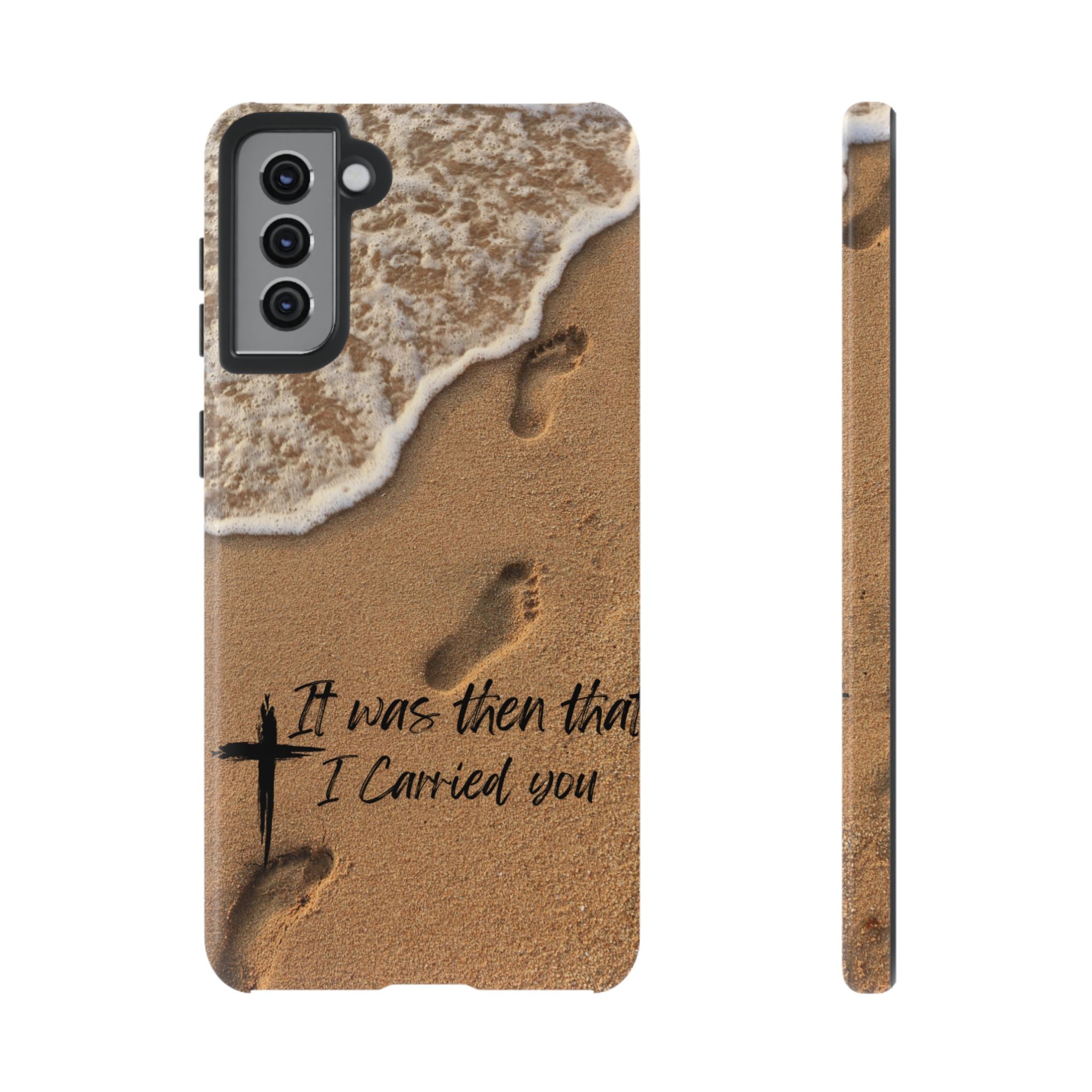 Footprints in the sand phone case