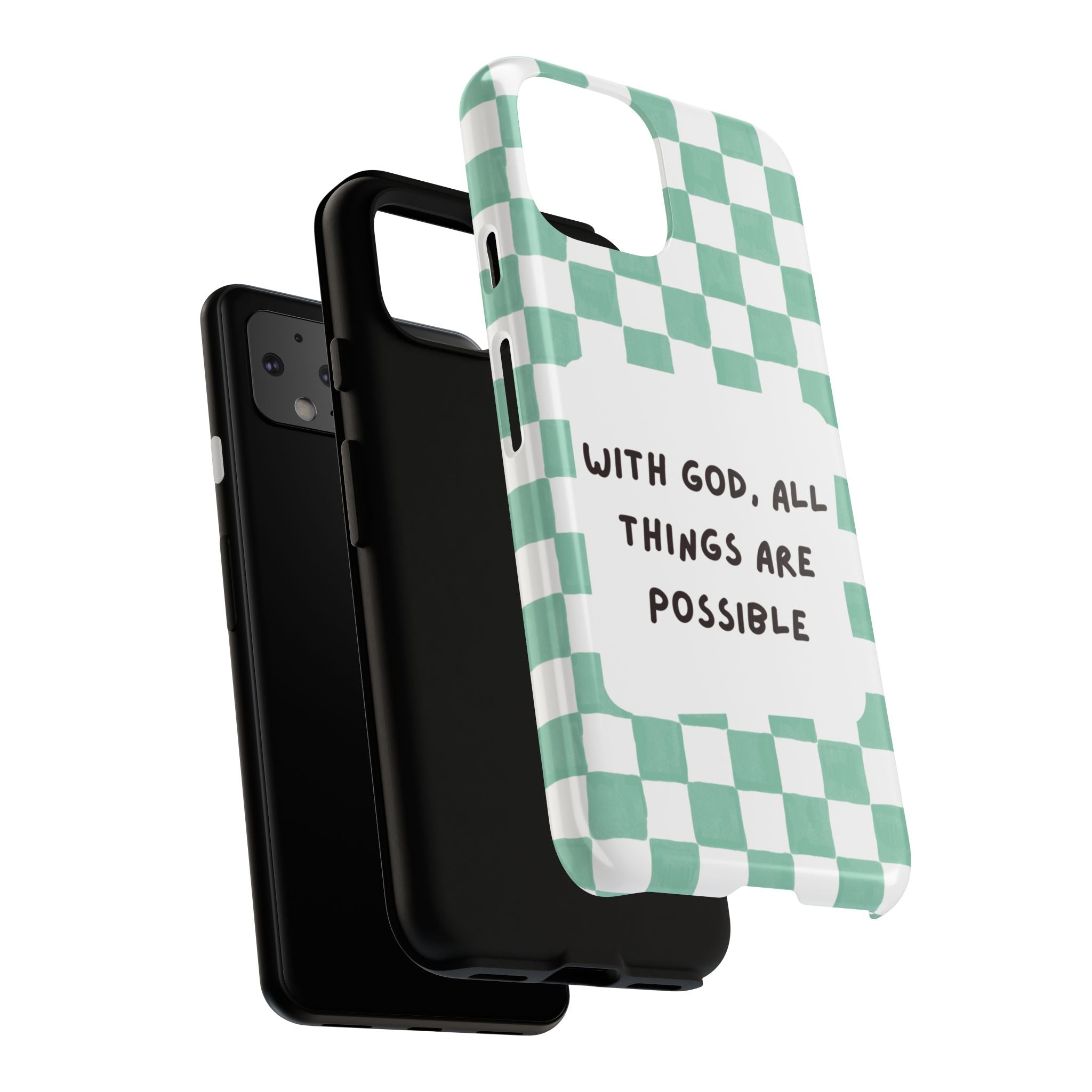 "With God, All Things Are Possible" Non MagSafe Phone Case
