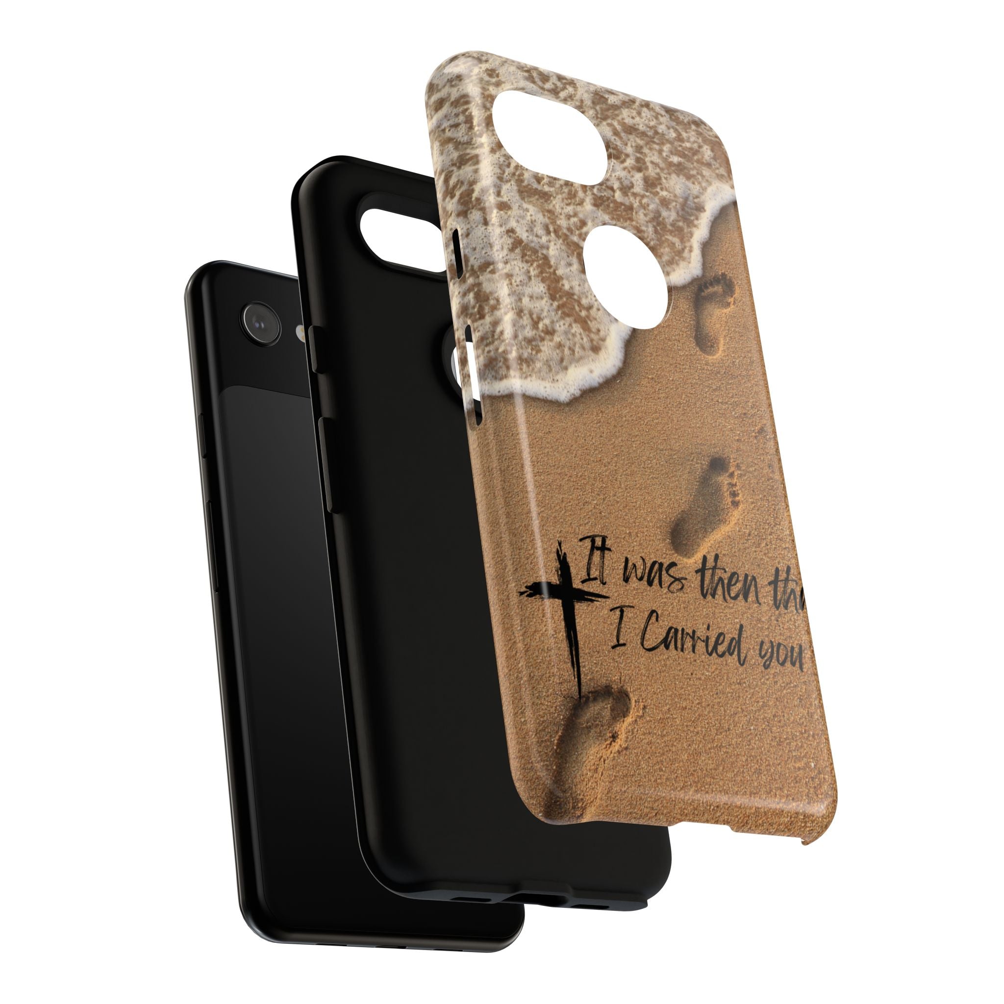 Footprints in the sand phone case