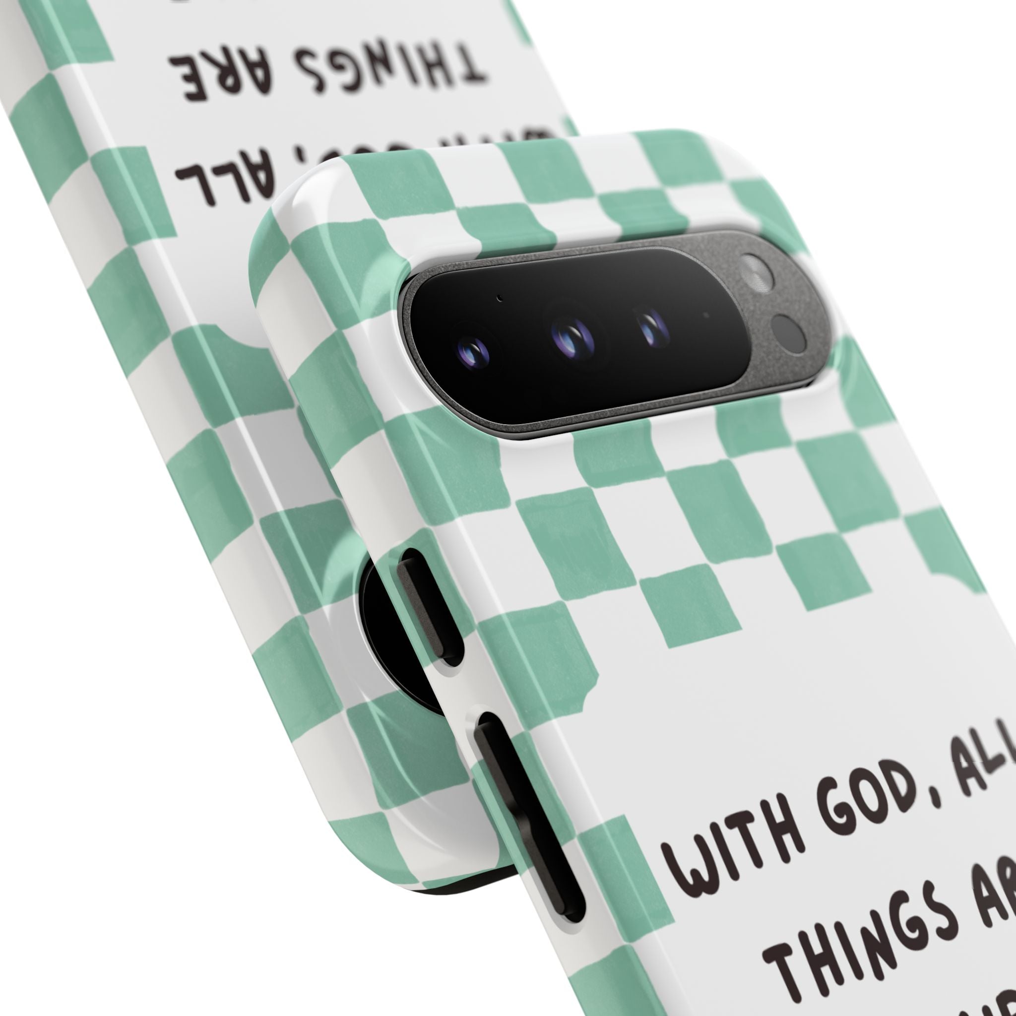 "With God, All Things Are Possible" Non MagSafe Phone Case