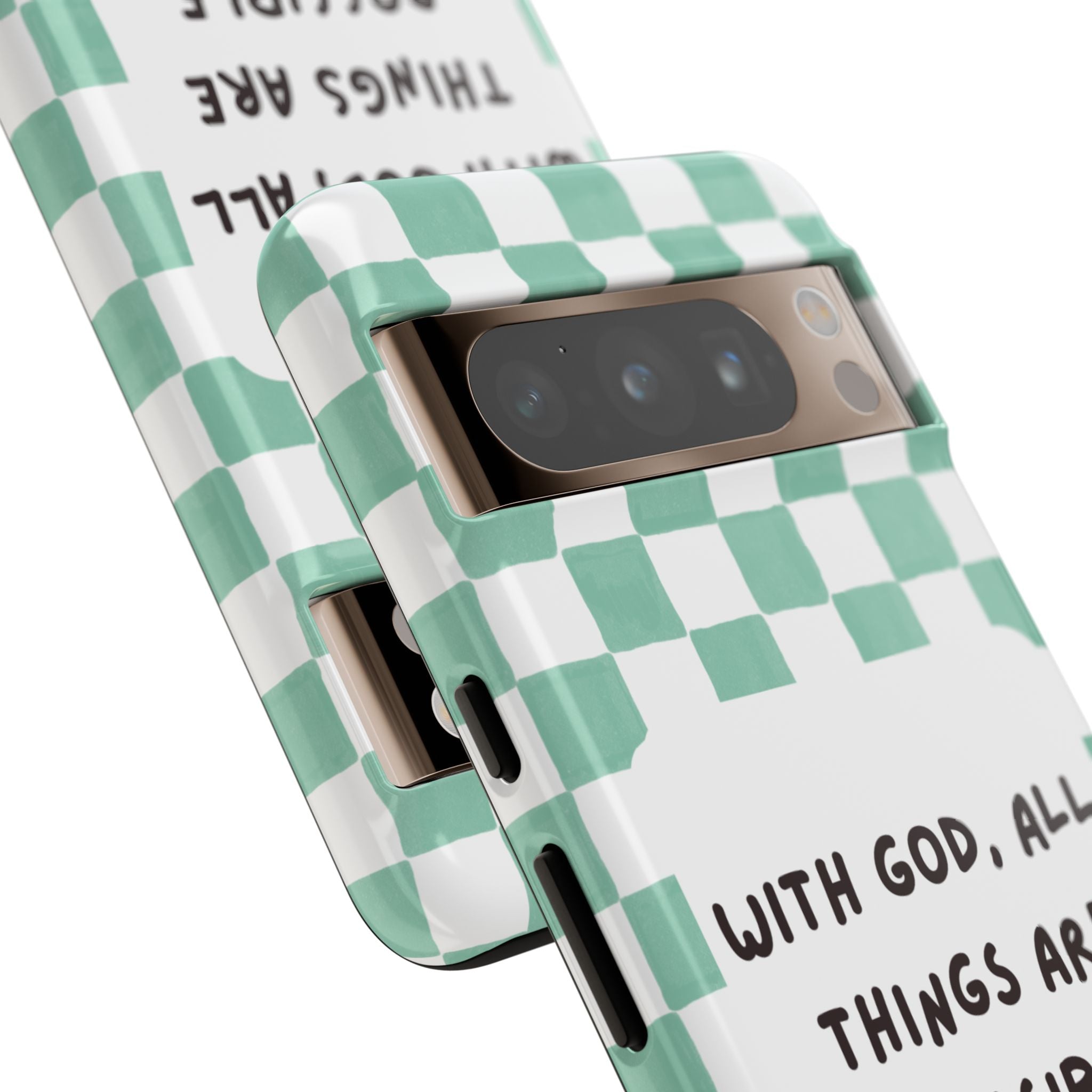 "With God, All Things Are Possible" Non MagSafe Phone Case