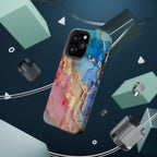 Pink & Blue Marbled MagSafe Phone case