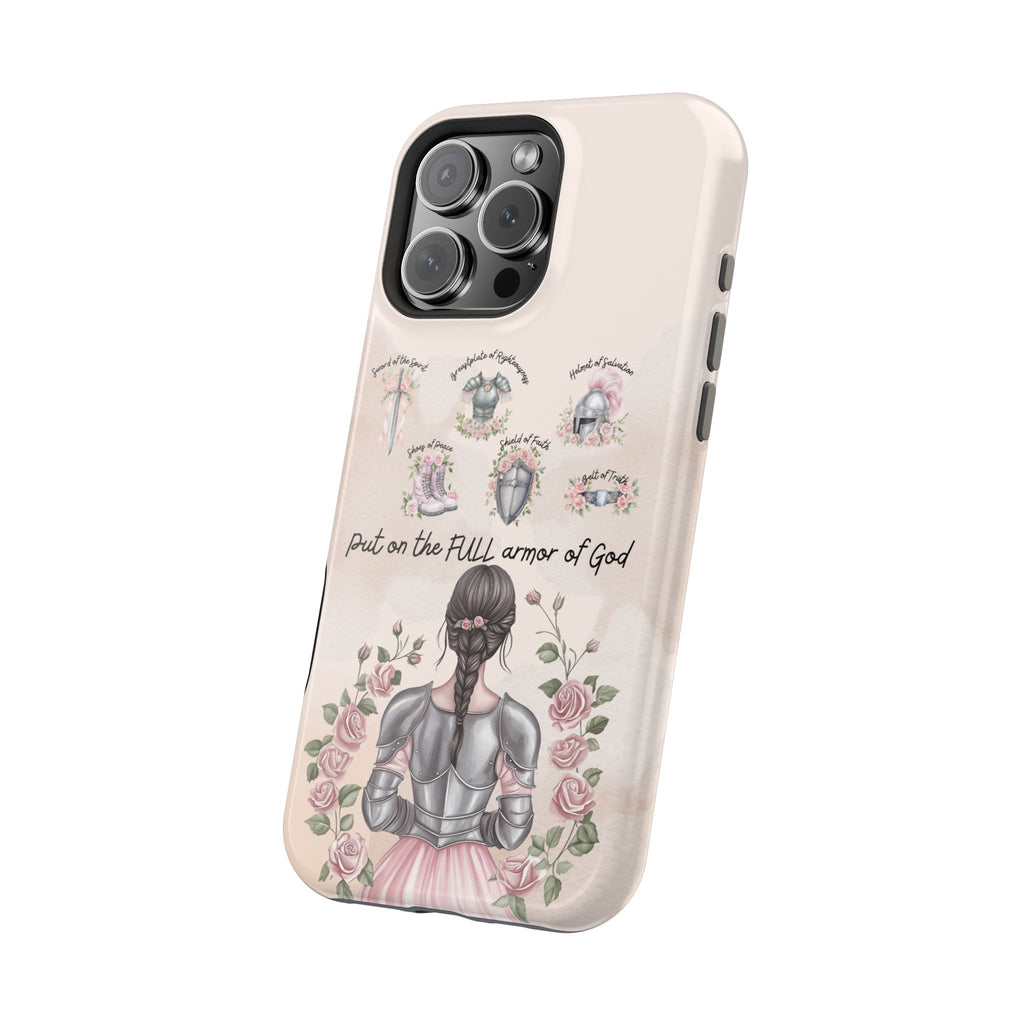 Armor of God Phone Case (dark hair, light skinned woman)