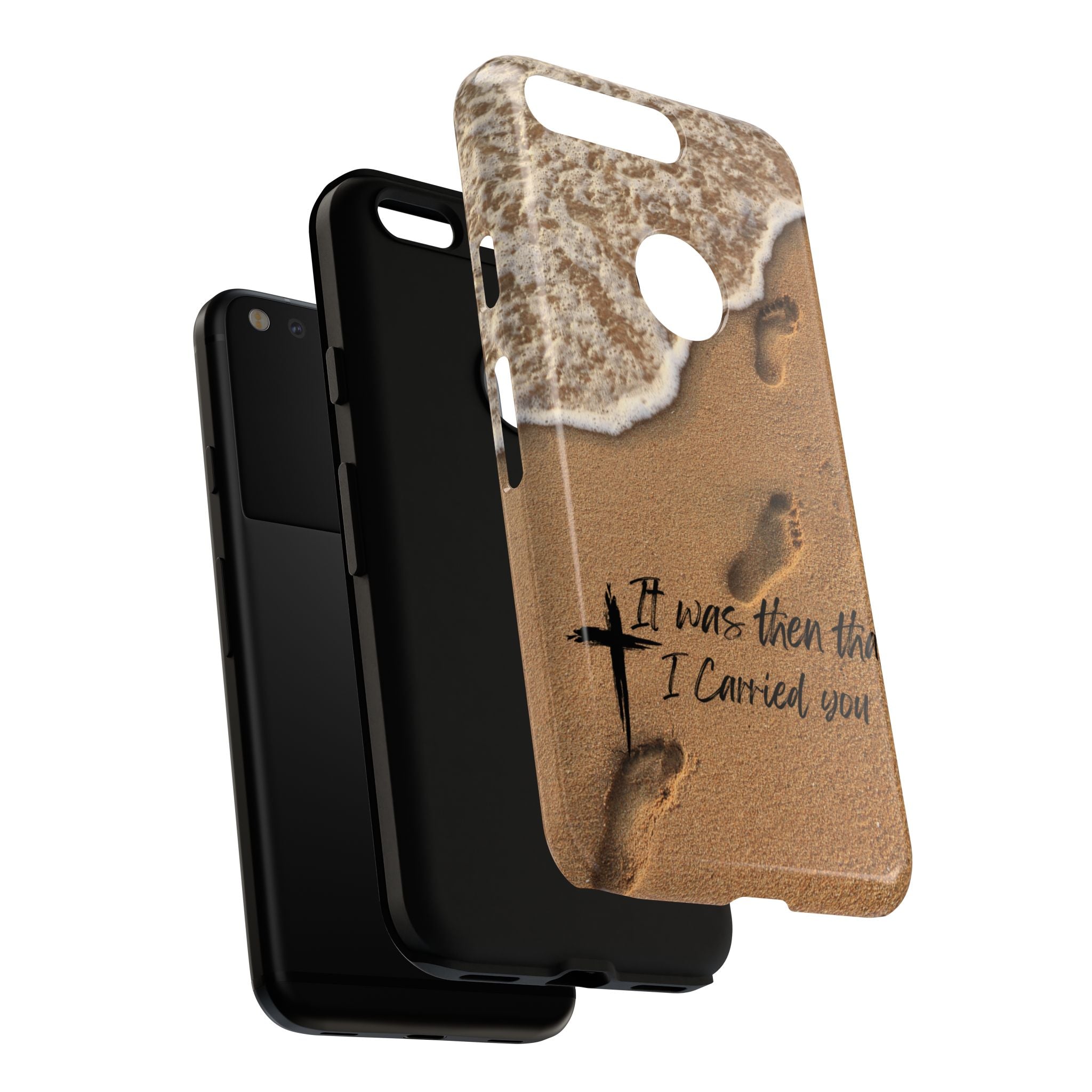 Footprints in the sand phone case