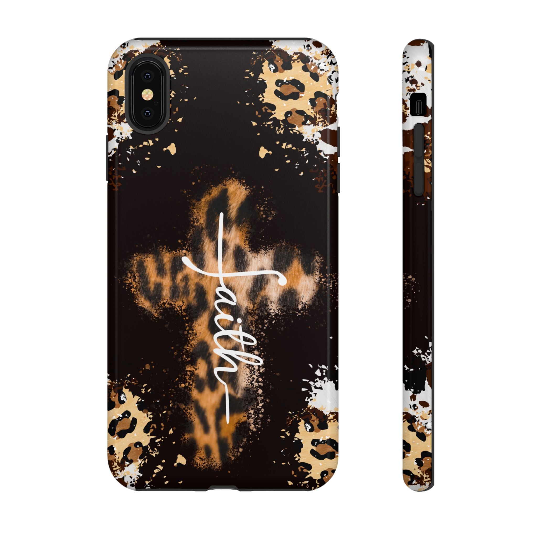 Faith Leopard Cross Non MagSafe Phone Case