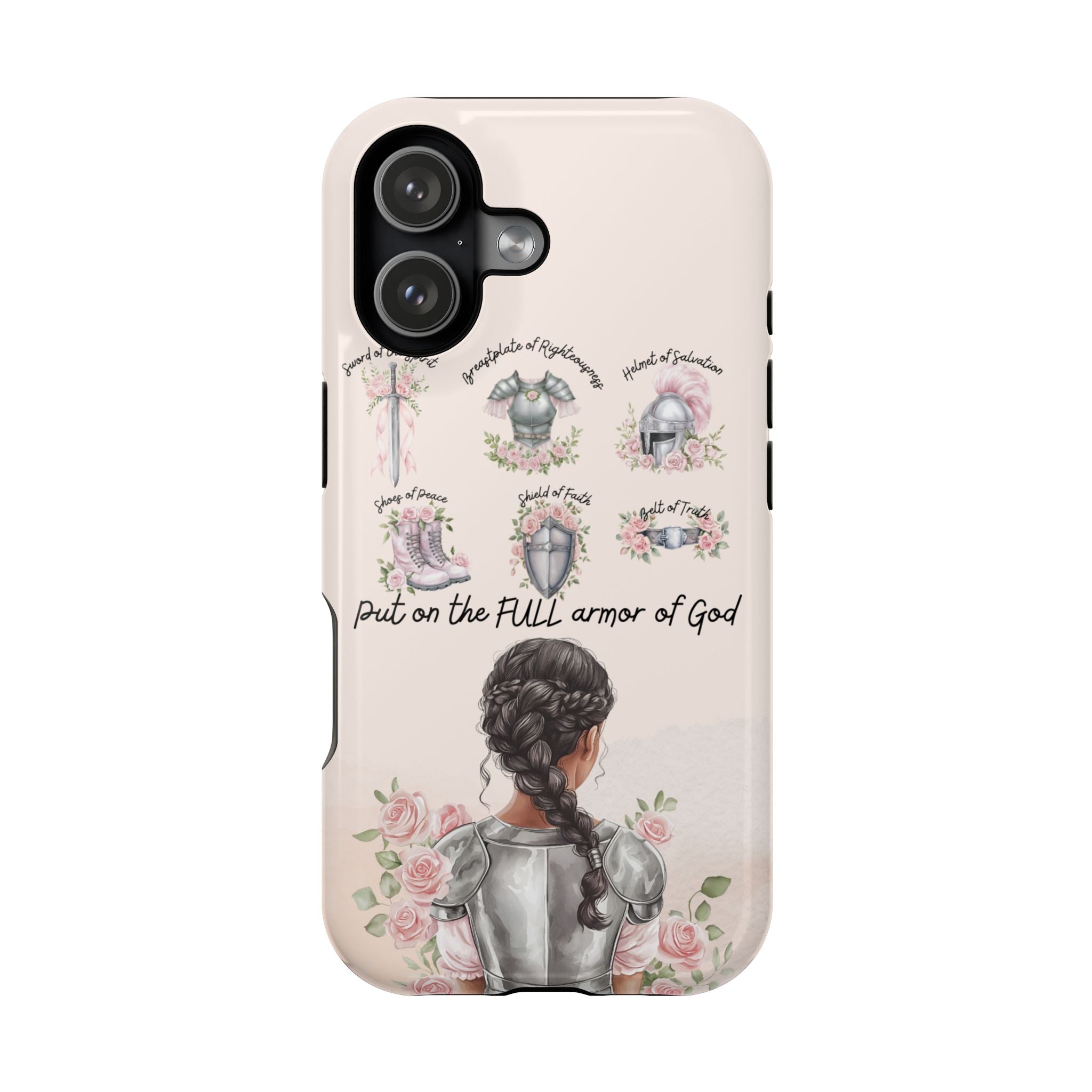 Armor of God (Dark haired woman) phone case