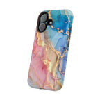 Pink & Blue Marbled MagSafe Phone case