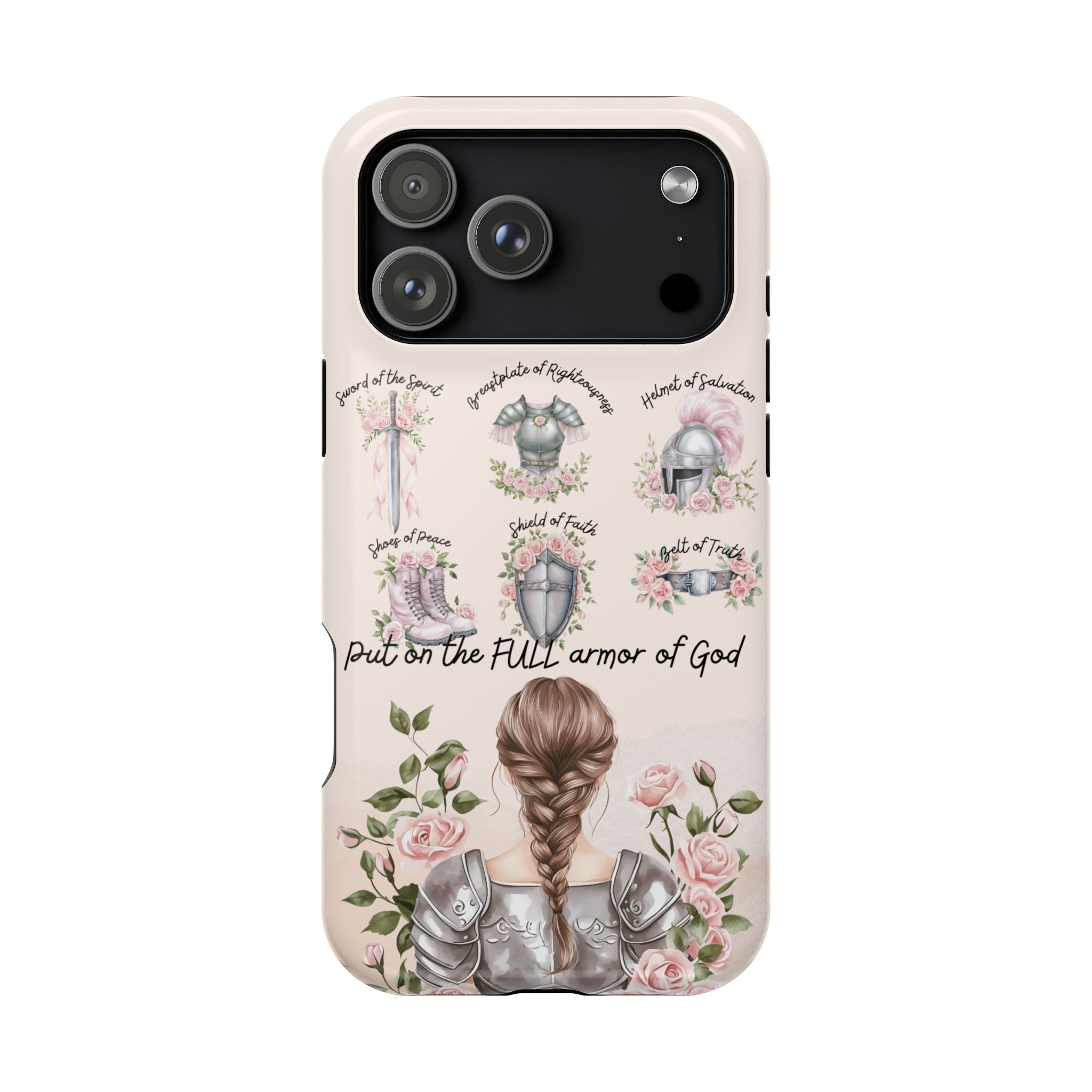 Armor of God (brown hair) phone case