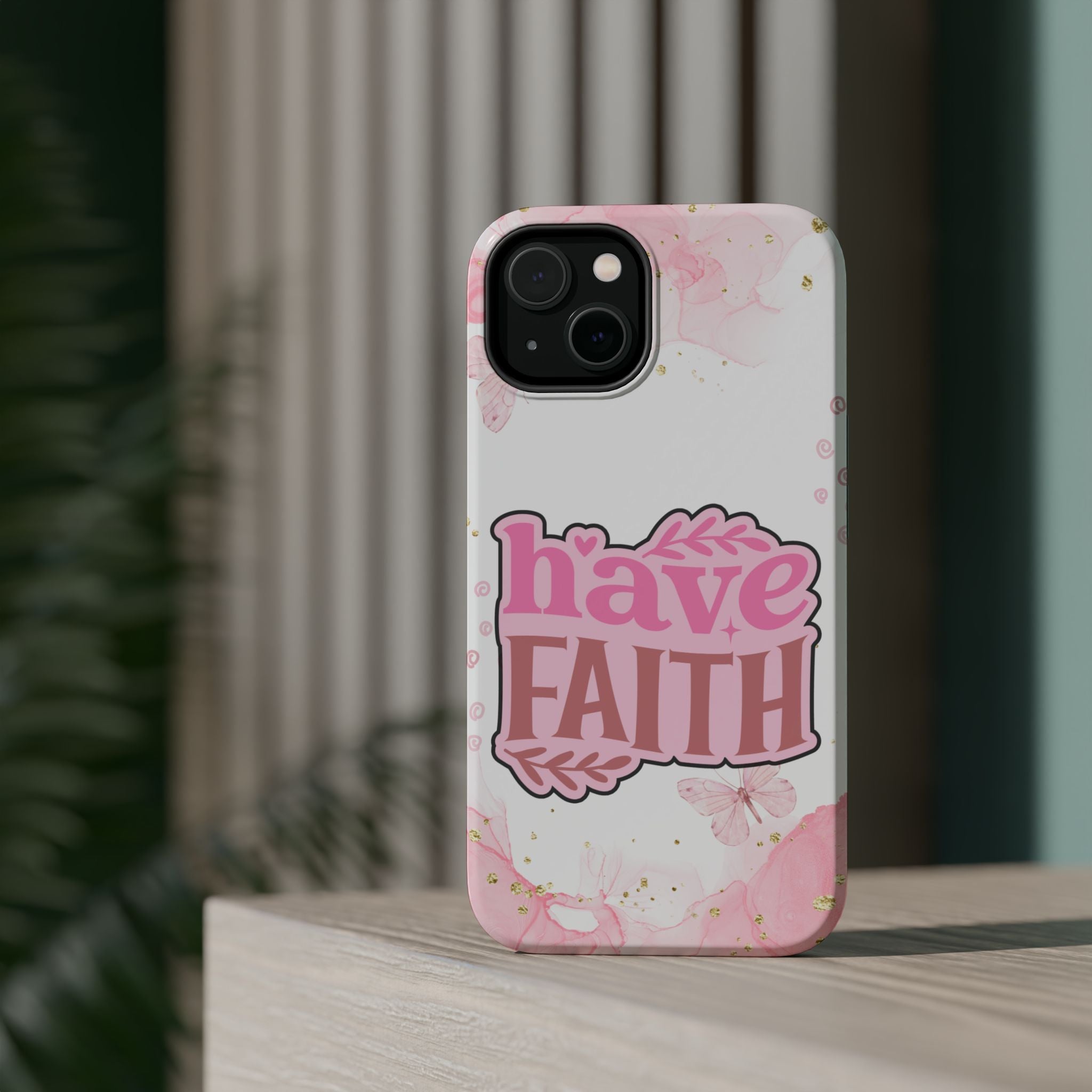 Have Faith Pink Butterfly Phone Case