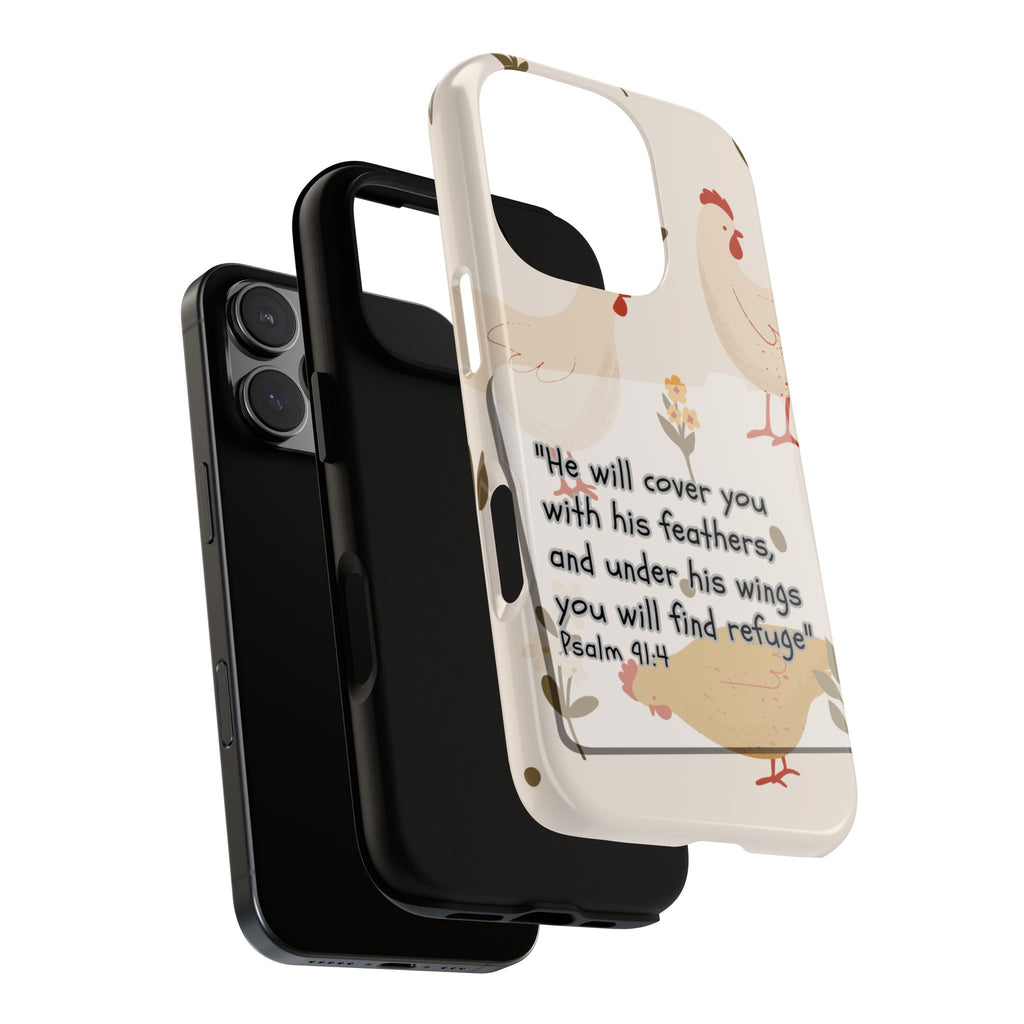 Psalm 91:4 Chicken Phone Case