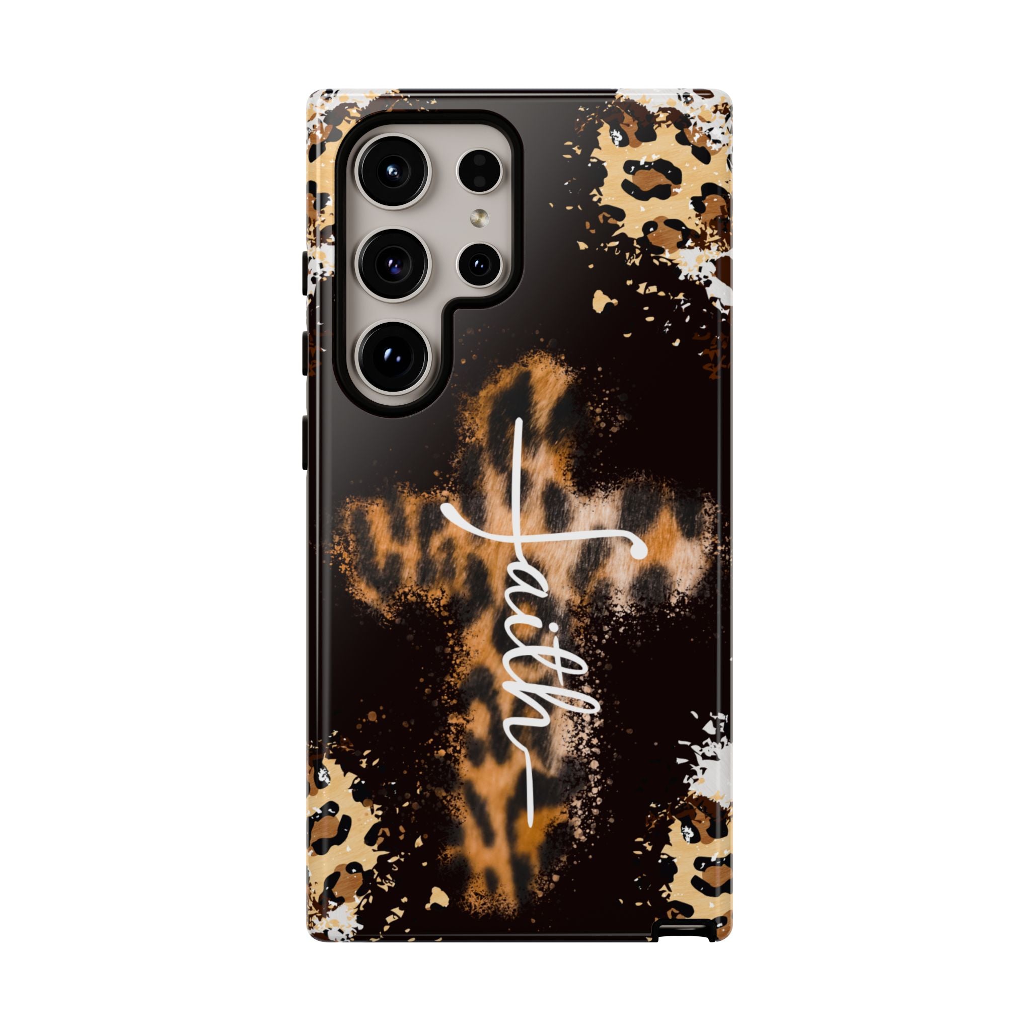 Faith Leopard Cross Non MagSafe Phone Case