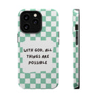 'With God' Checkered Phone Case