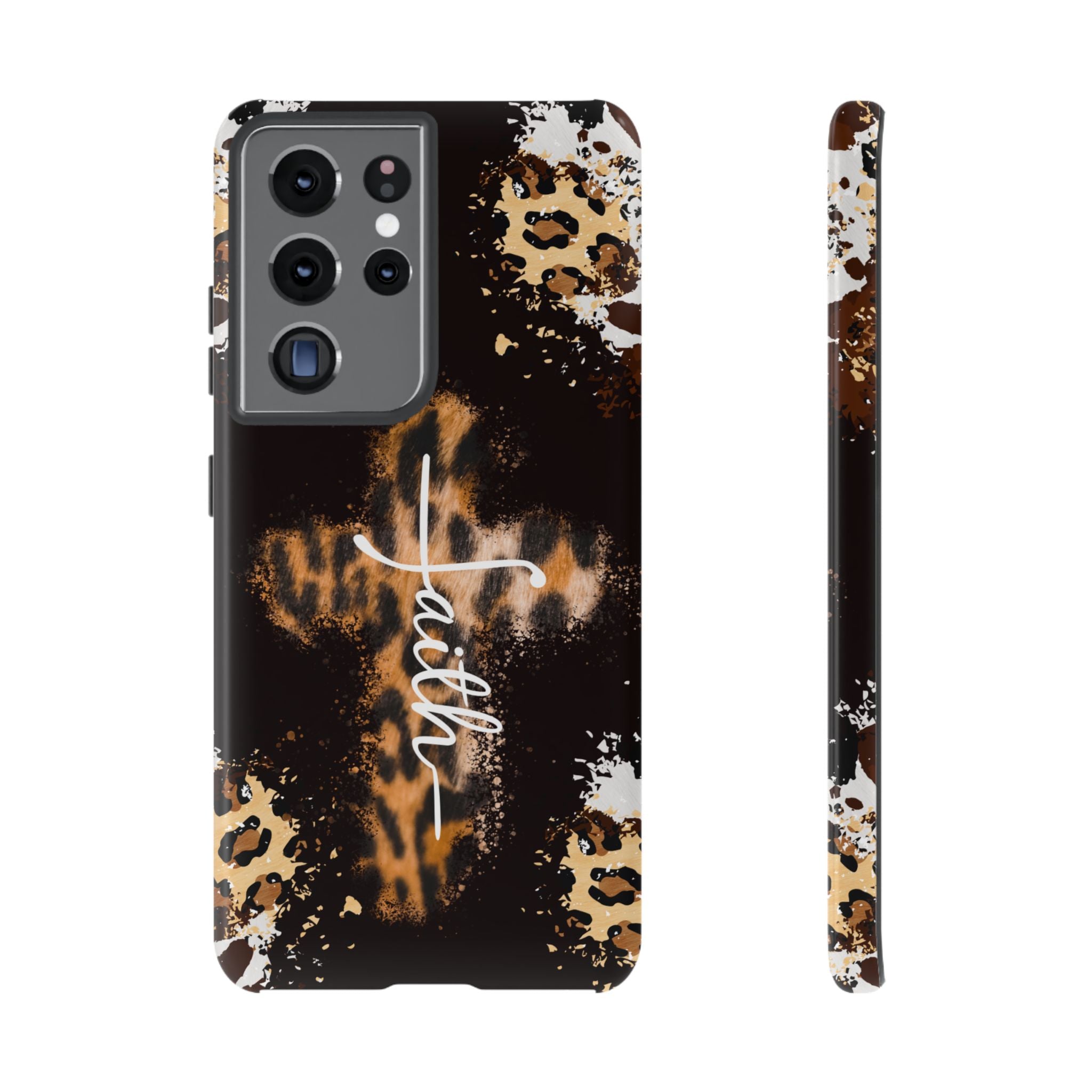Faith Leopard Cross Non MagSafe Phone Case