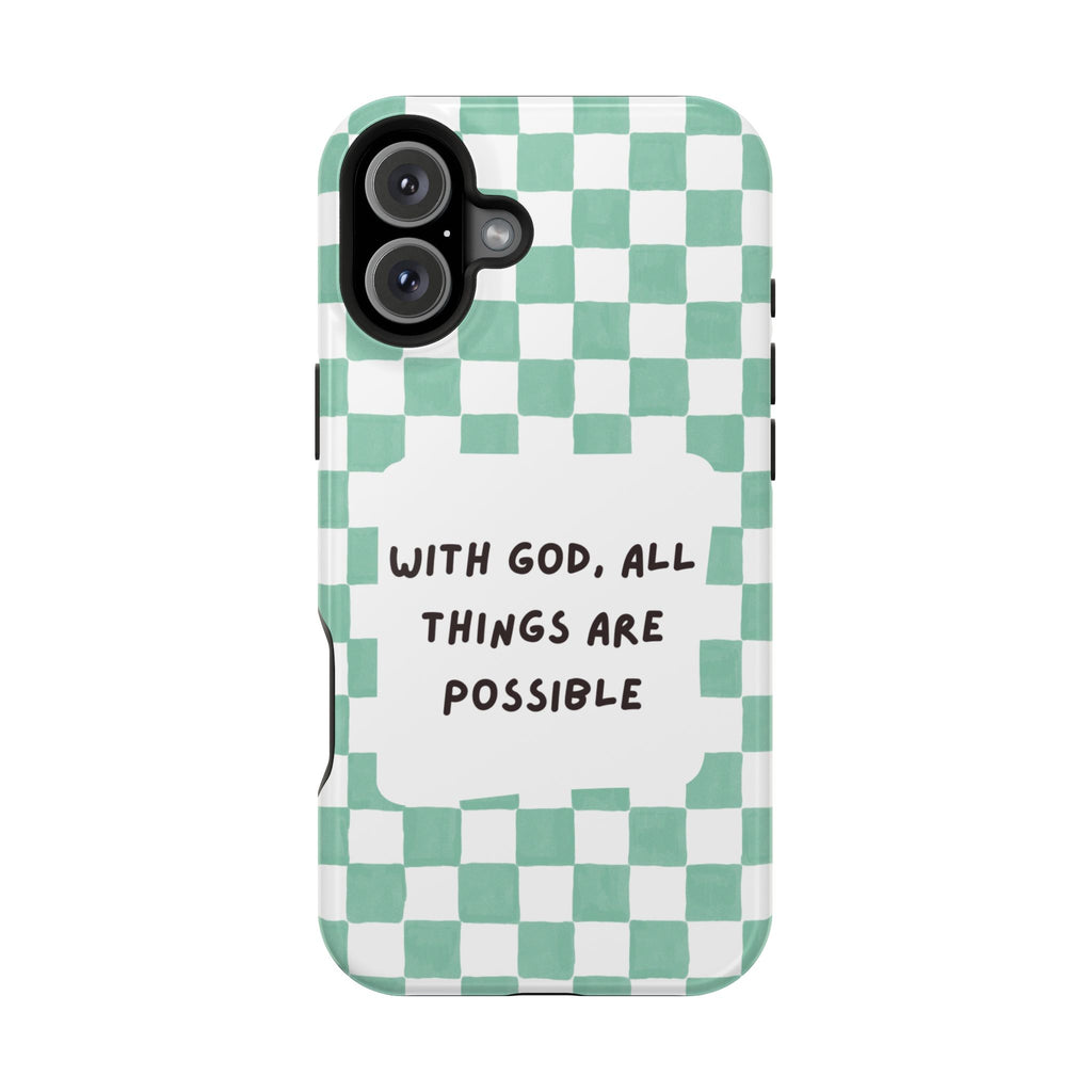 'With God' Checkered Phone Case