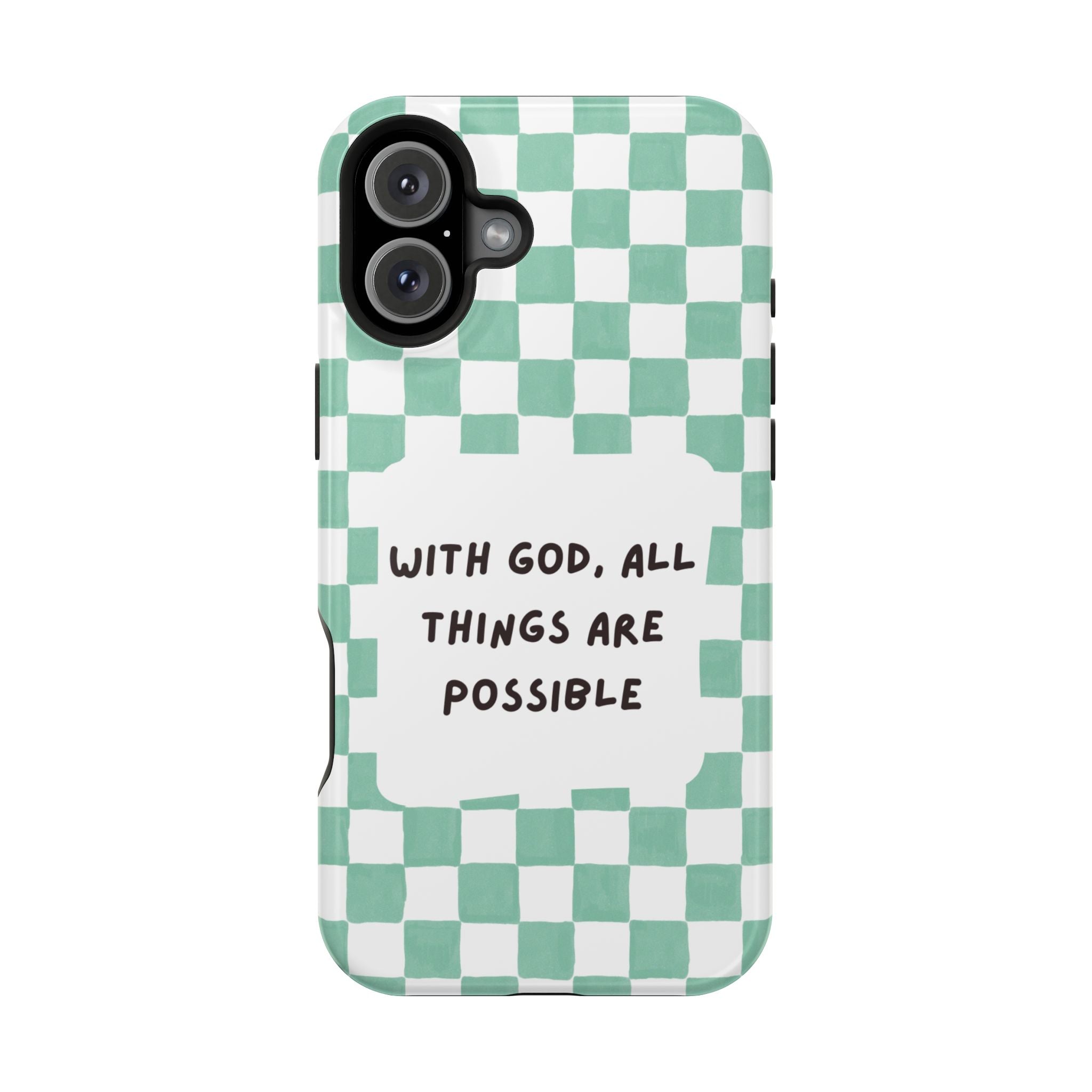 'With God' Checkered Phone Case