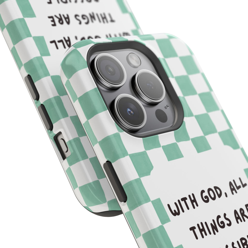 'With God' Checkered Phone Case