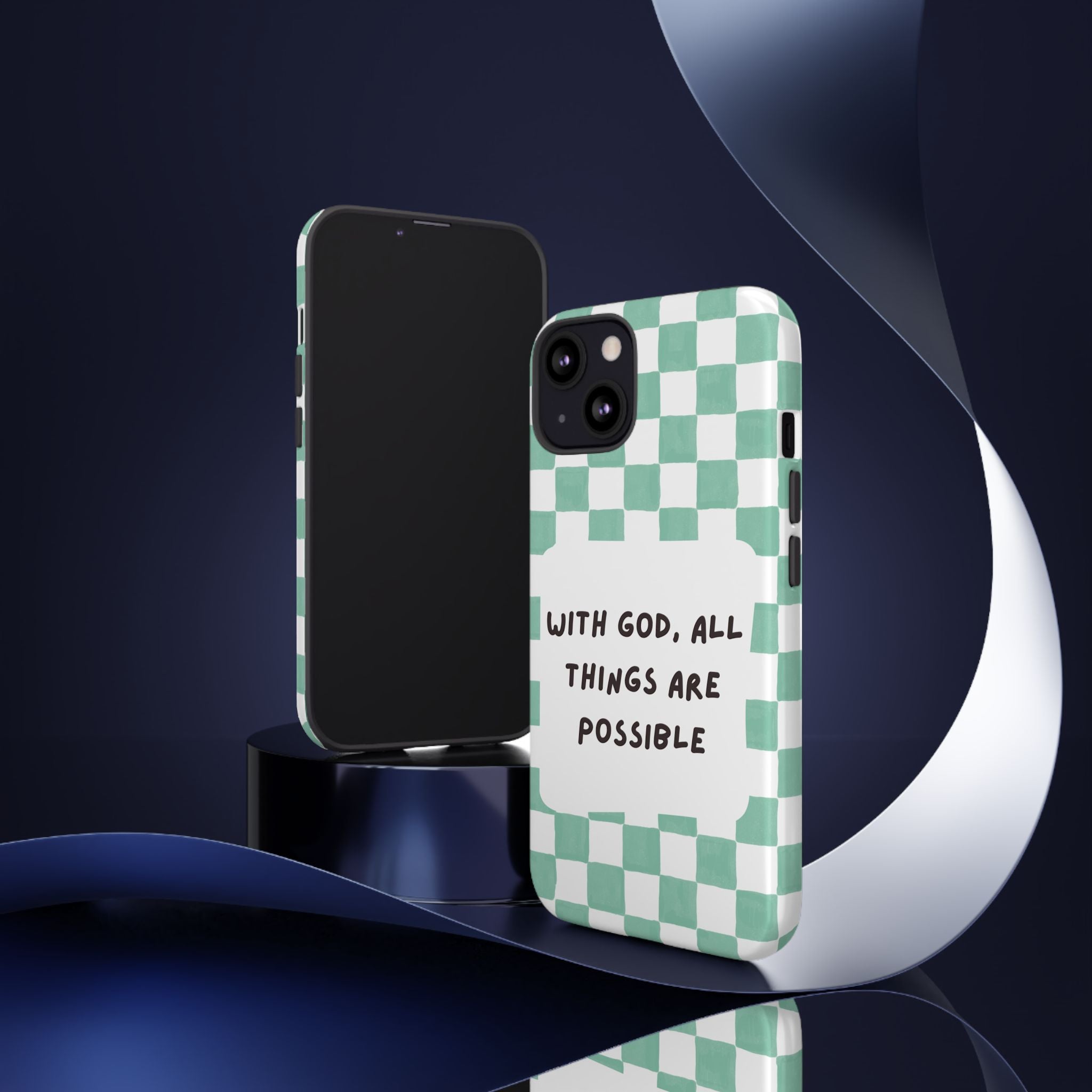 "With God, All Things Are Possible" Non MagSafe Phone Case