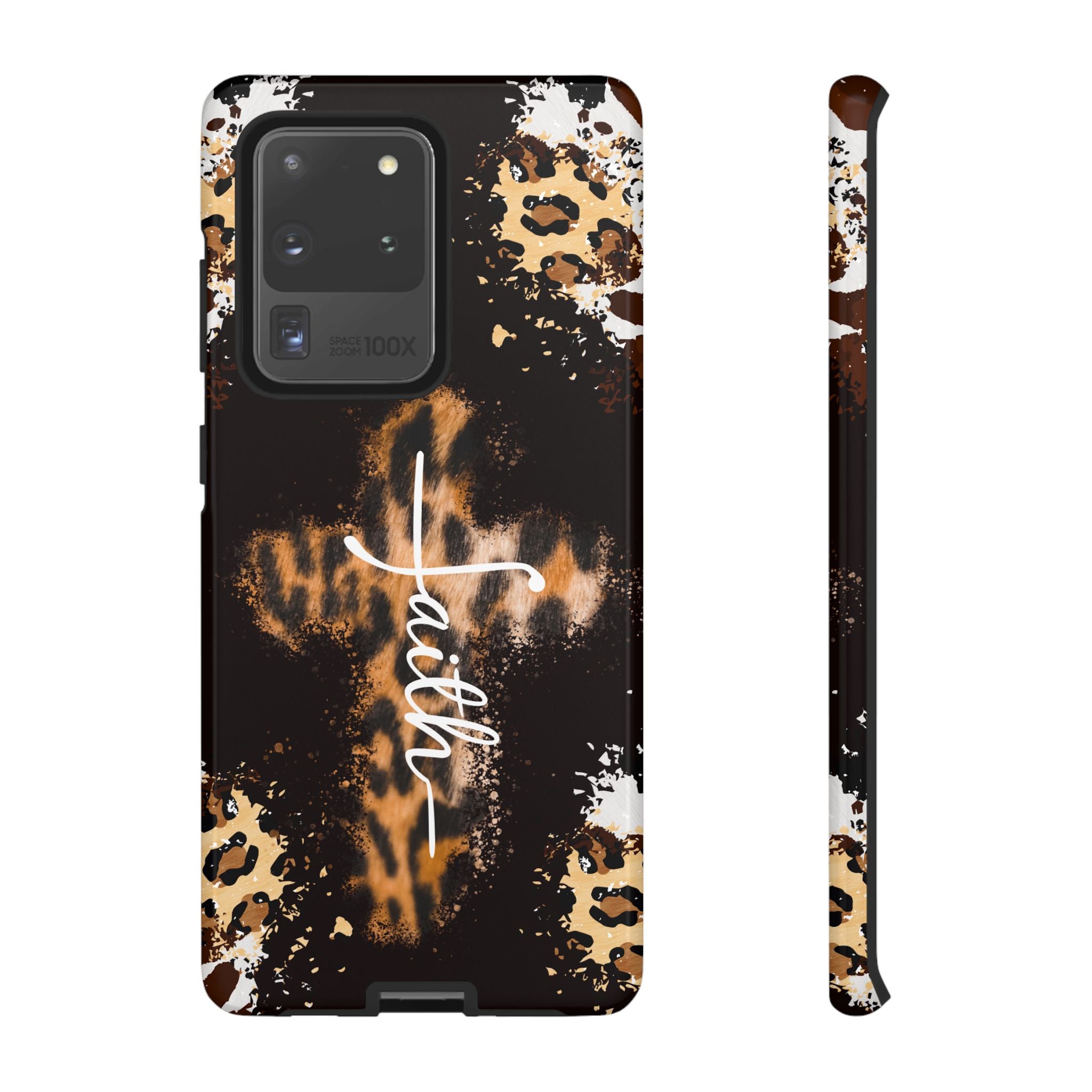 Faith Leopard Cross Non MagSafe Phone Case