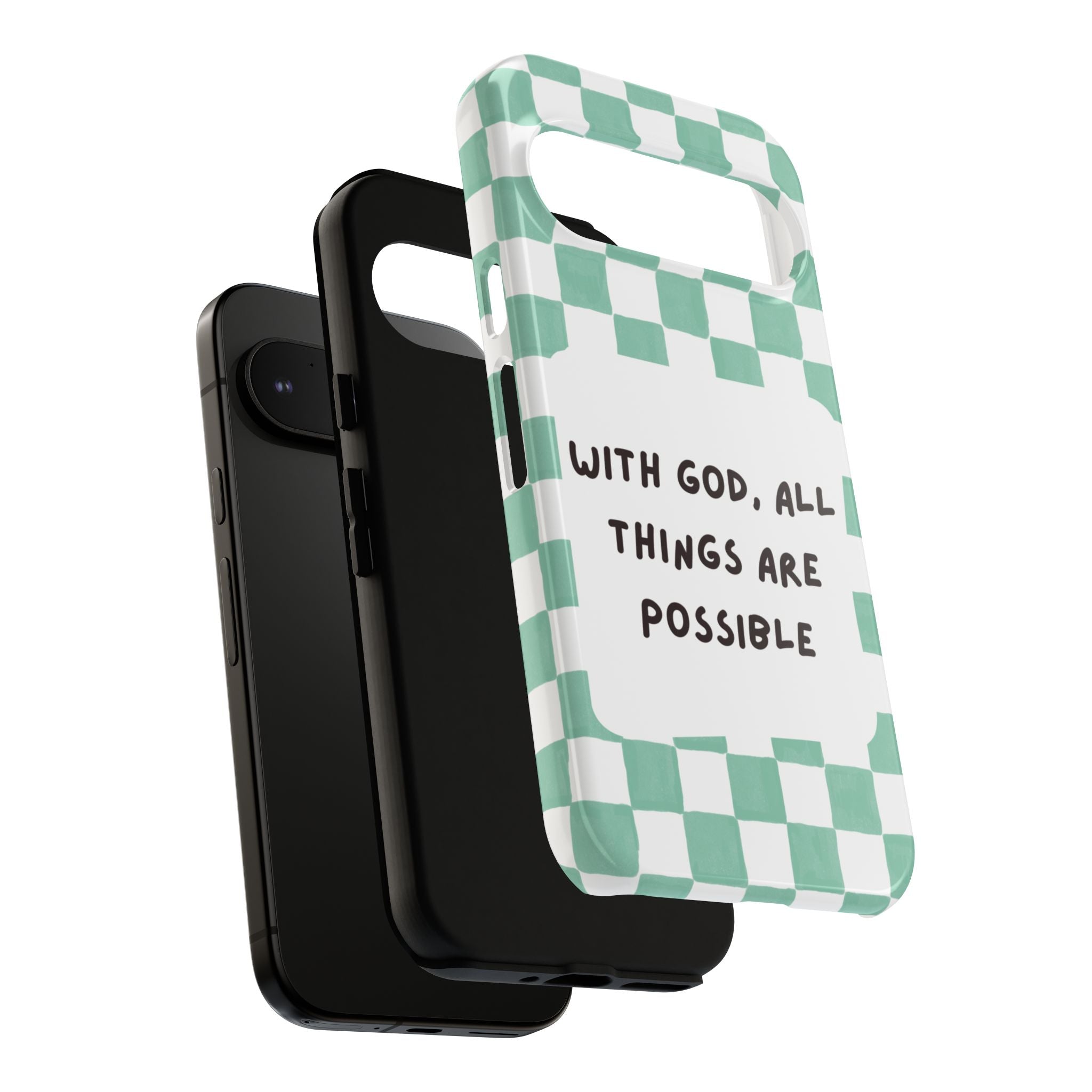 "With God, All Things Are Possible" Non MagSafe Phone Case