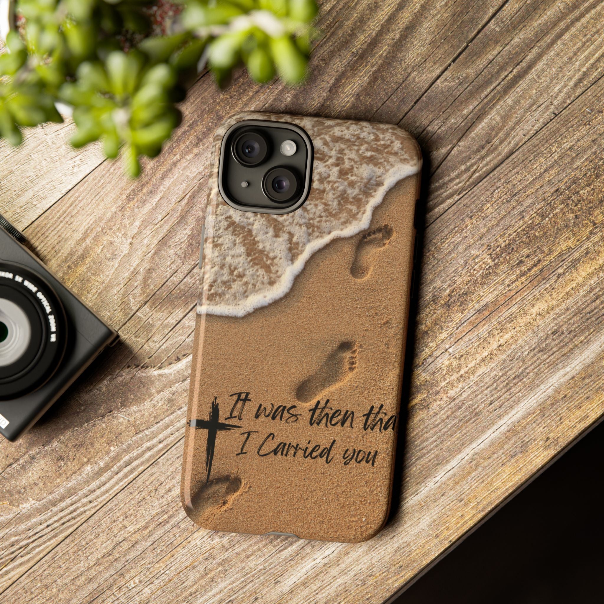 Footprints in the sand phone case