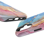 Pink & Blue Marbled MagSafe Phone case
