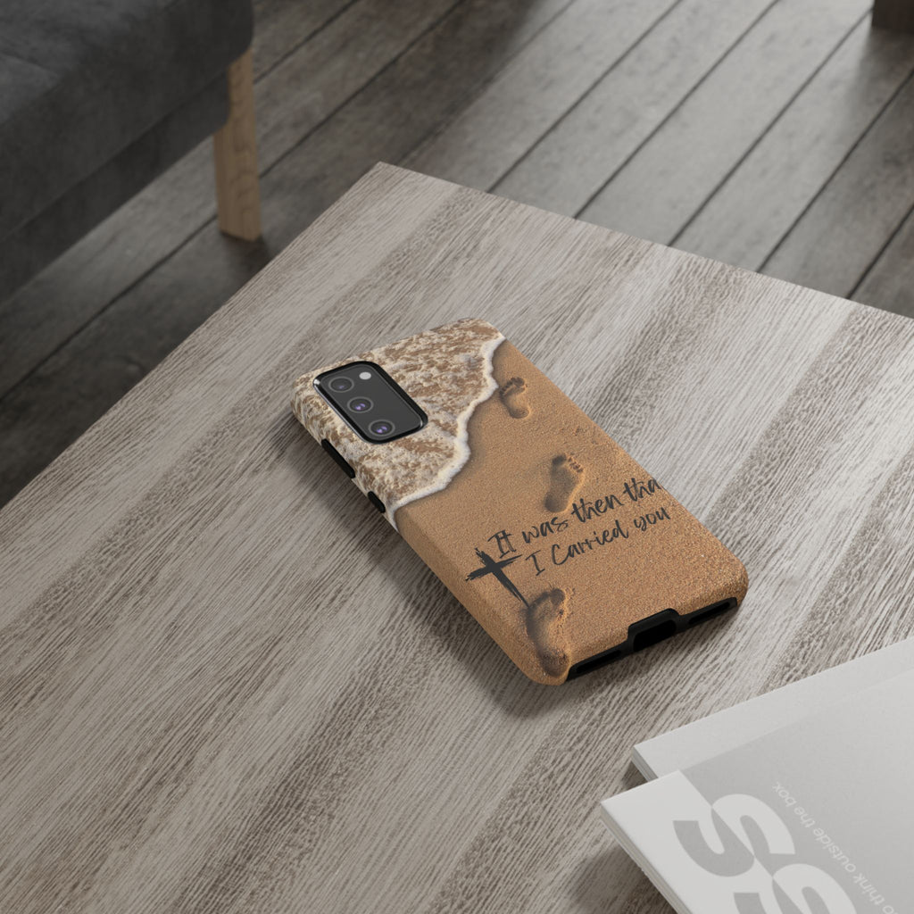 Footprints in the sand phone case