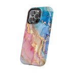 Pink & Blue Marbled MagSafe Phone case