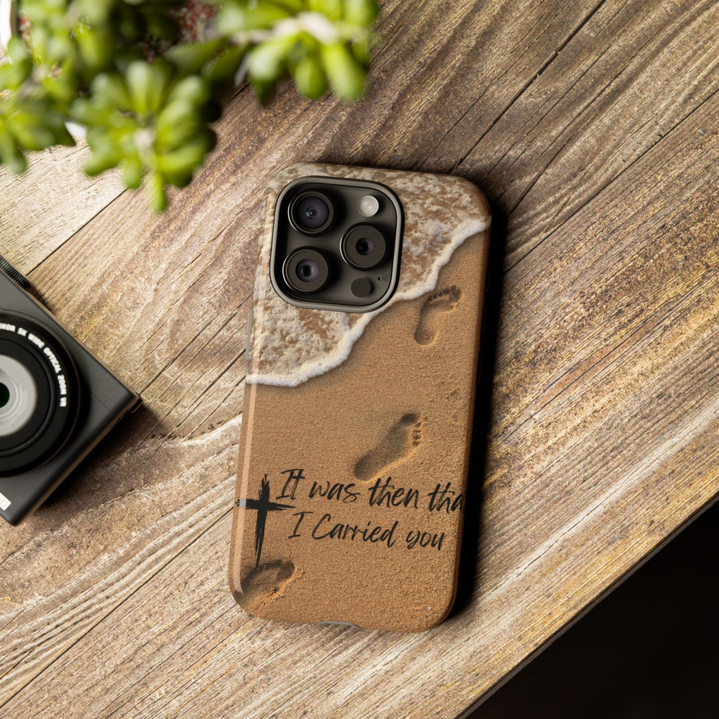 Footprints in the sand phone case