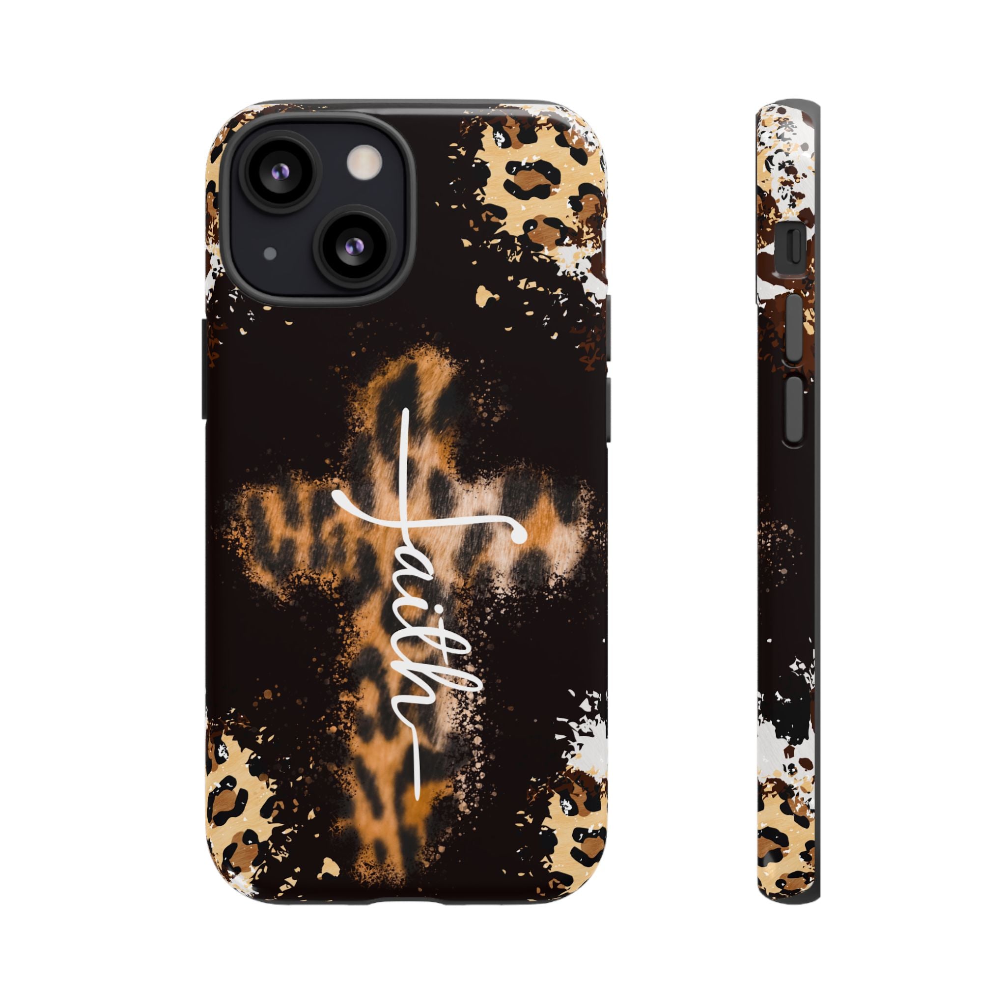 Faith Leopard Cross Non MagSafe Phone Case