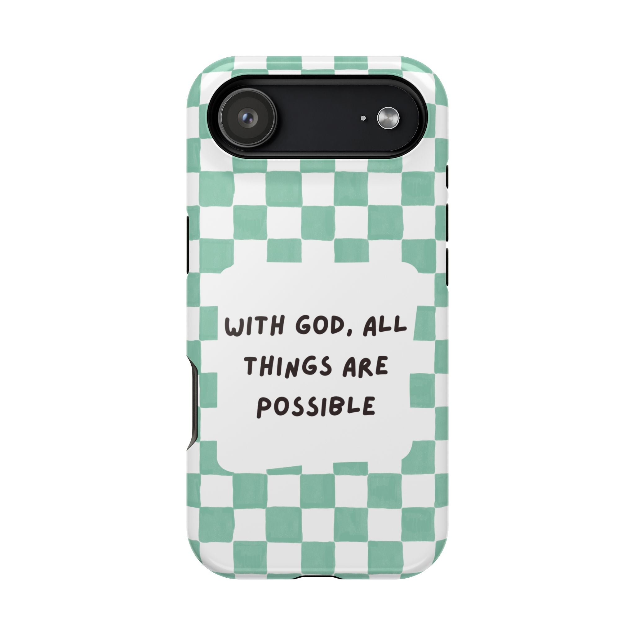 'With God' Checkered Phone Case