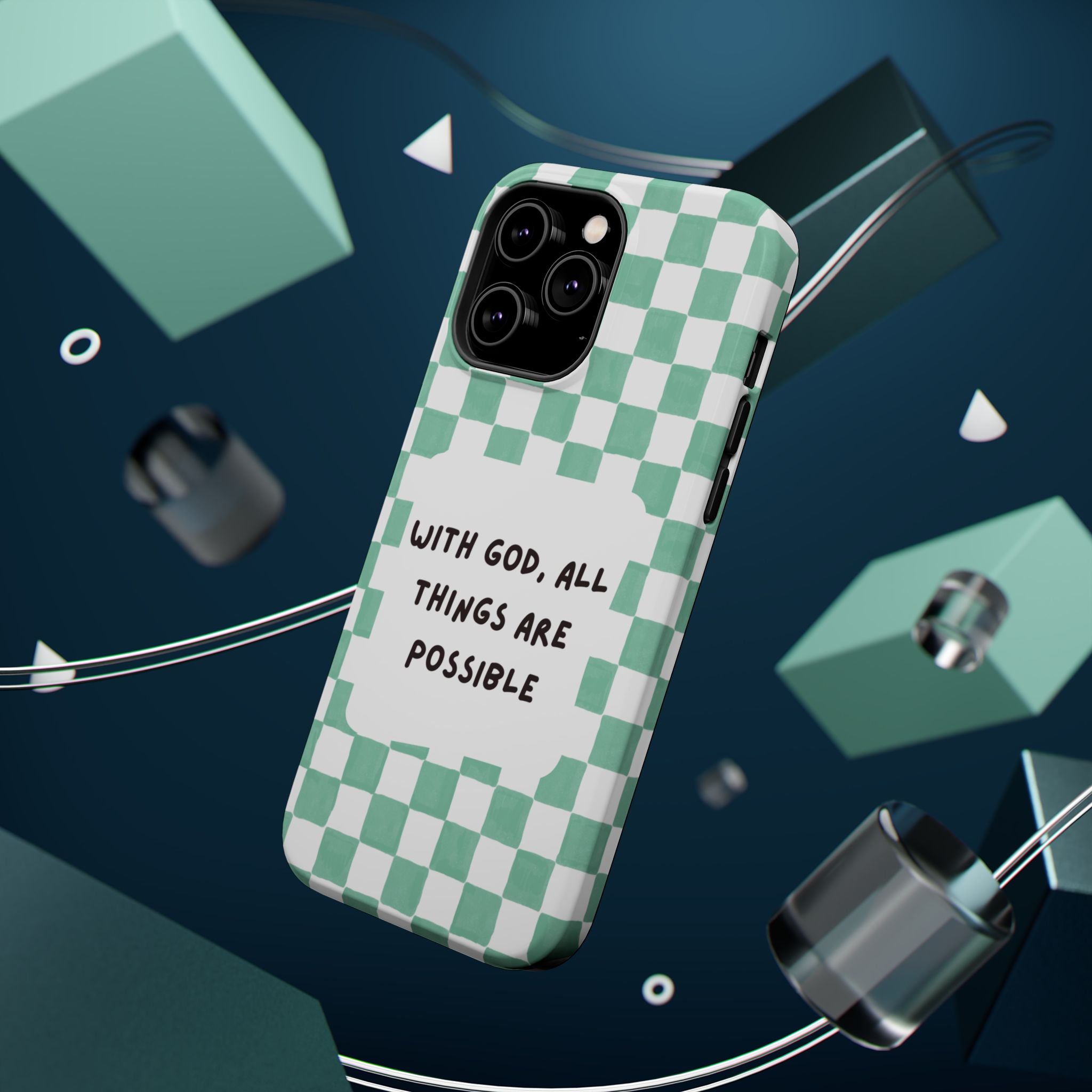 'With God' Checkered Phone Case