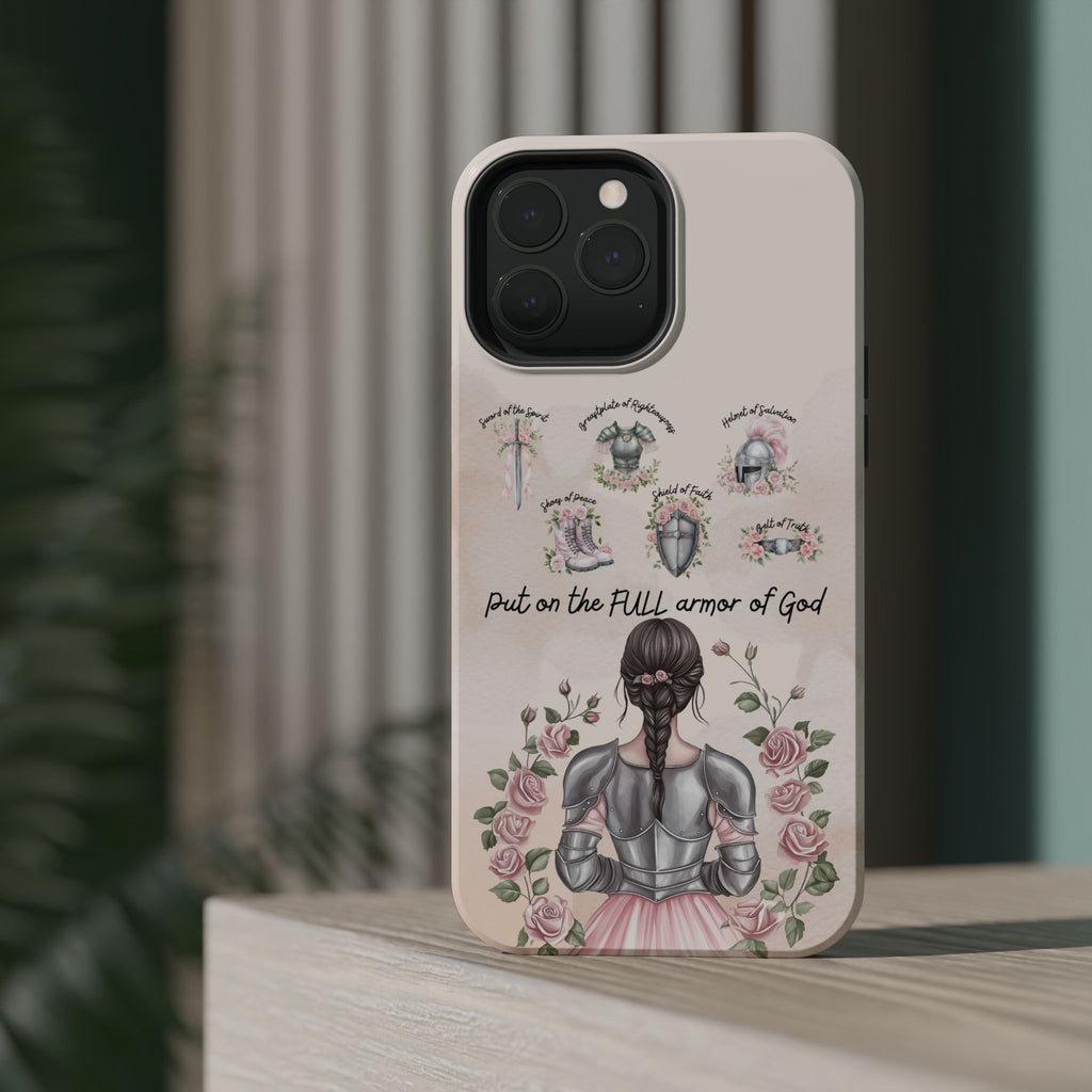 Armor of God Phone Case (dark hair, light skinned woman)