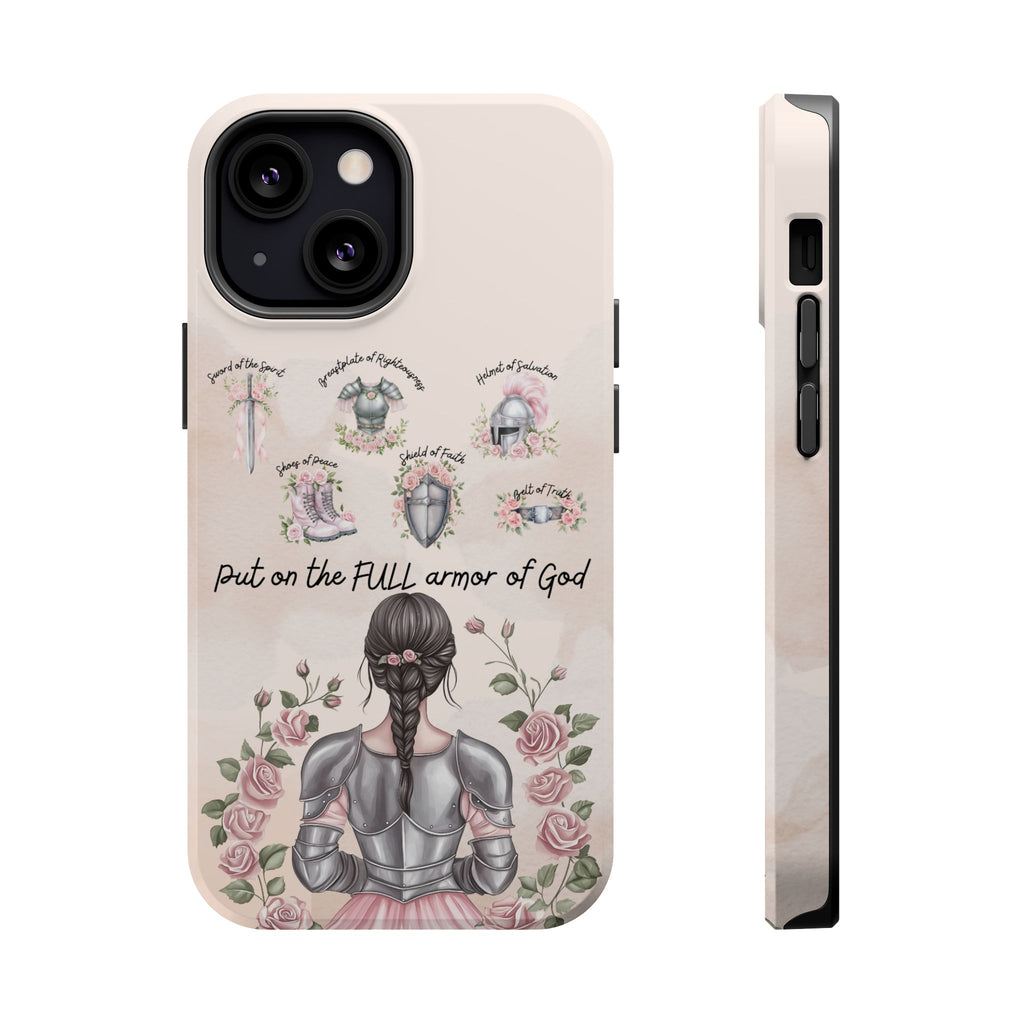 Armor of God Phone Case (dark hair, light skinned woman)