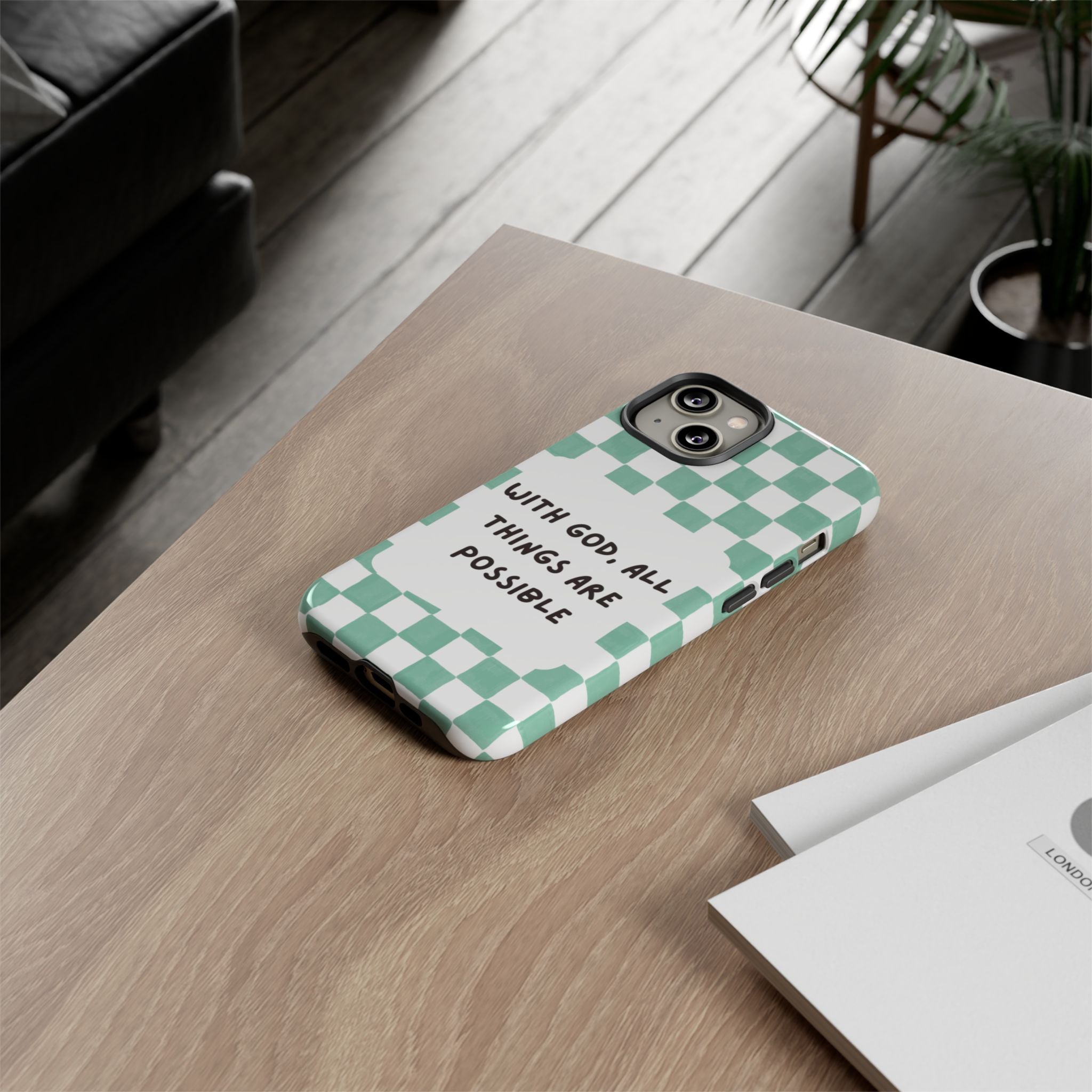 "With God, All Things Are Possible" Non MagSafe Phone Case