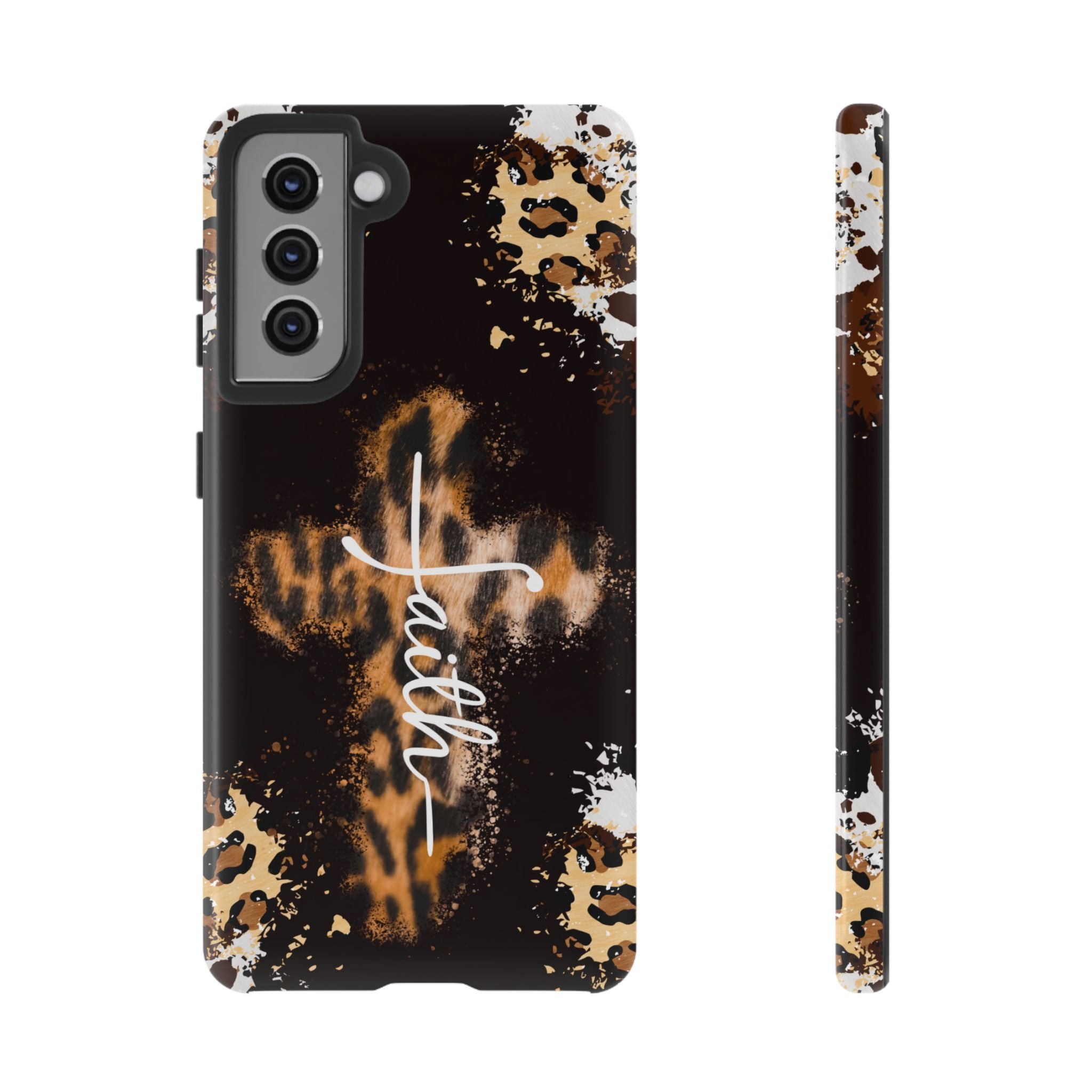 Faith Leopard Cross Non MagSafe Phone Case