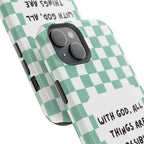 'With God' Checkered Phone Case