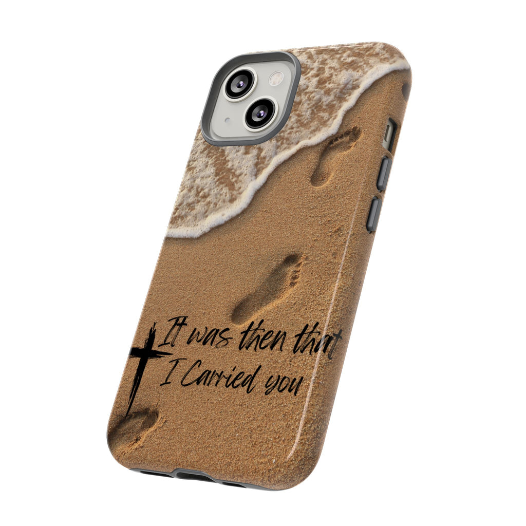 Footprints in the sand phone case