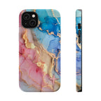Pink & Blue Marbled MagSafe Phone case